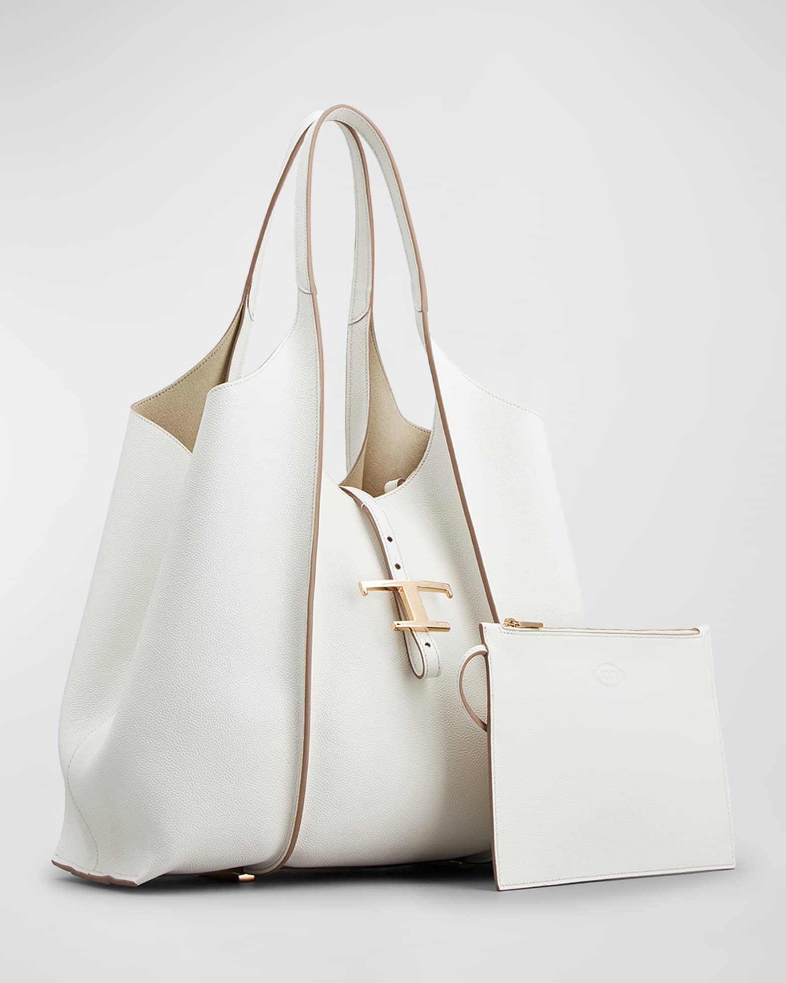 Medium Leather T Timeless Tote Shopping Bag | Neiman Marcus
