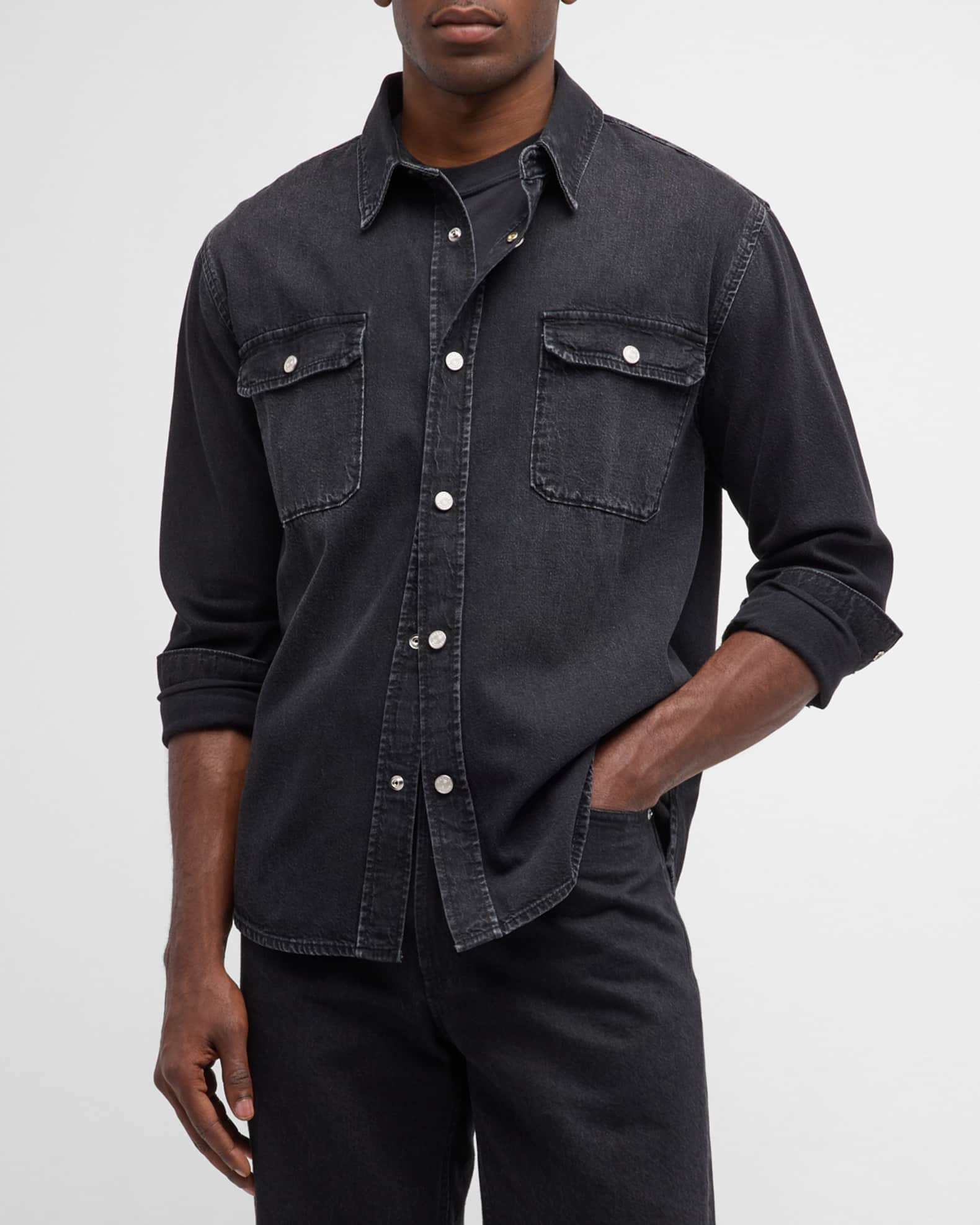 Louis Vuitton Denim Overshirt Black for Men