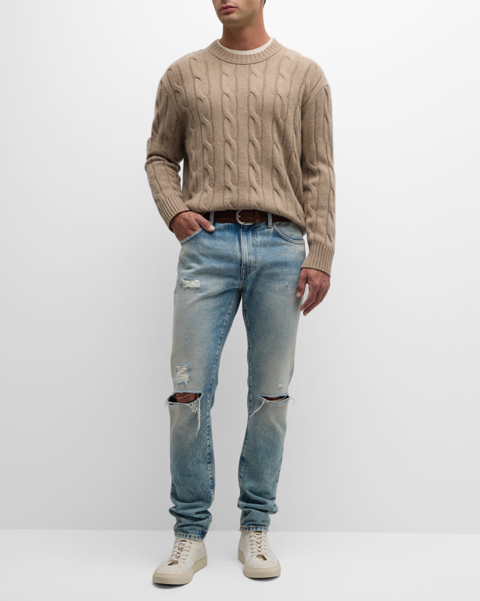 Men's Cashmere Cable-Knit Sweater 1