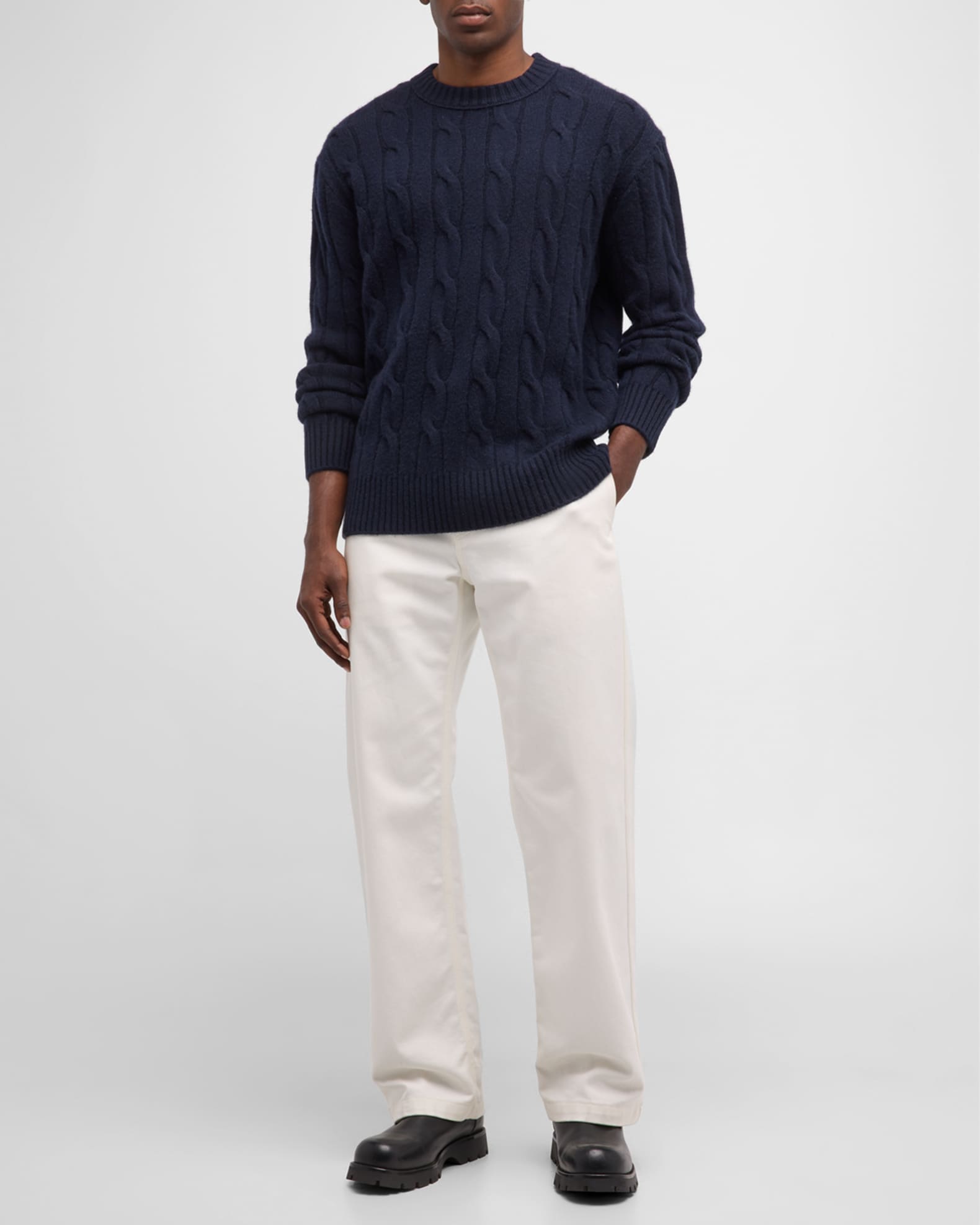Men's Cashmere Cable-Knit Sweater 1