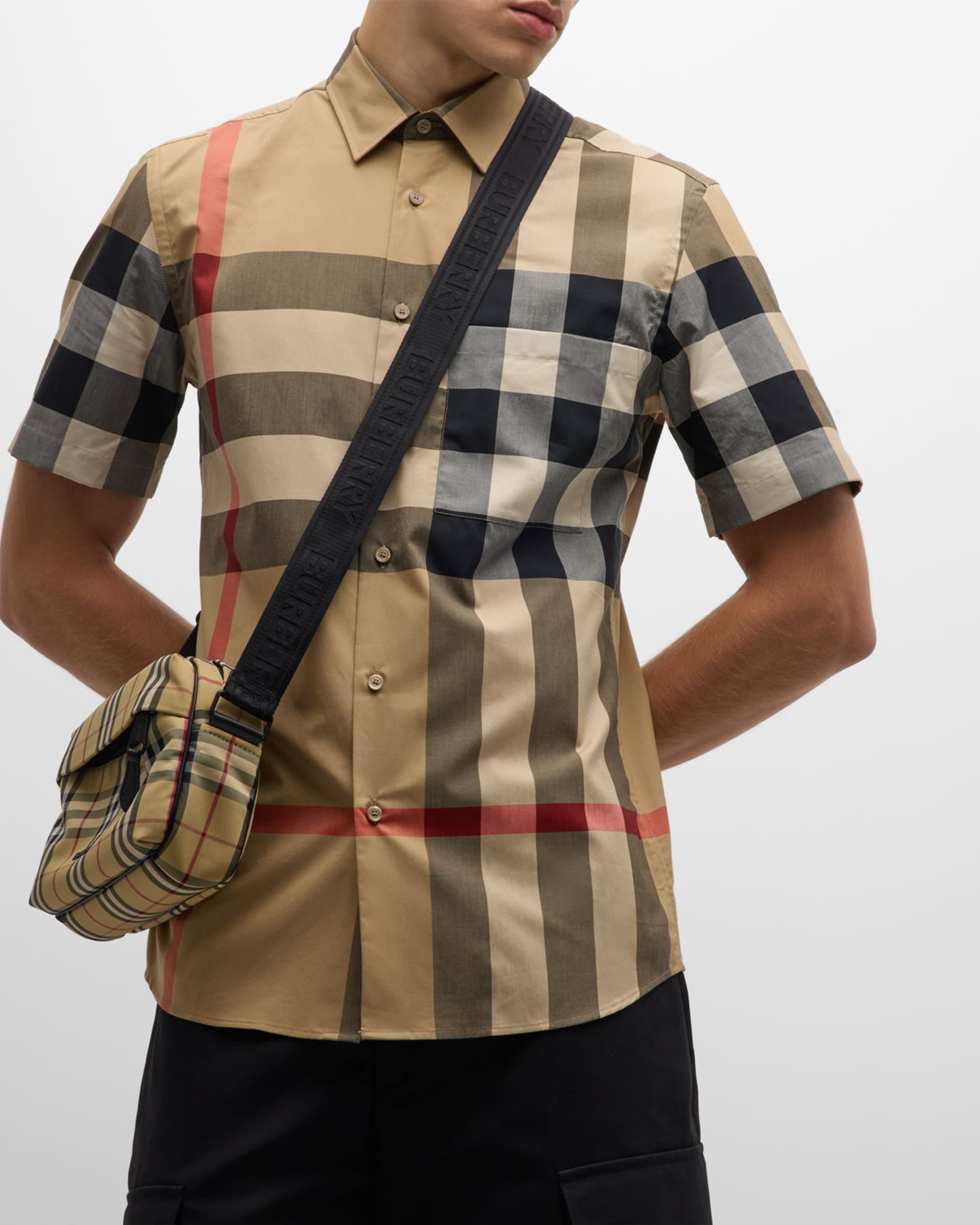 【送料関税込】Burberry Summerton Short Sleeve Check Shirt Burberry Summerton Check Shirt | Saks Fifth Avenue