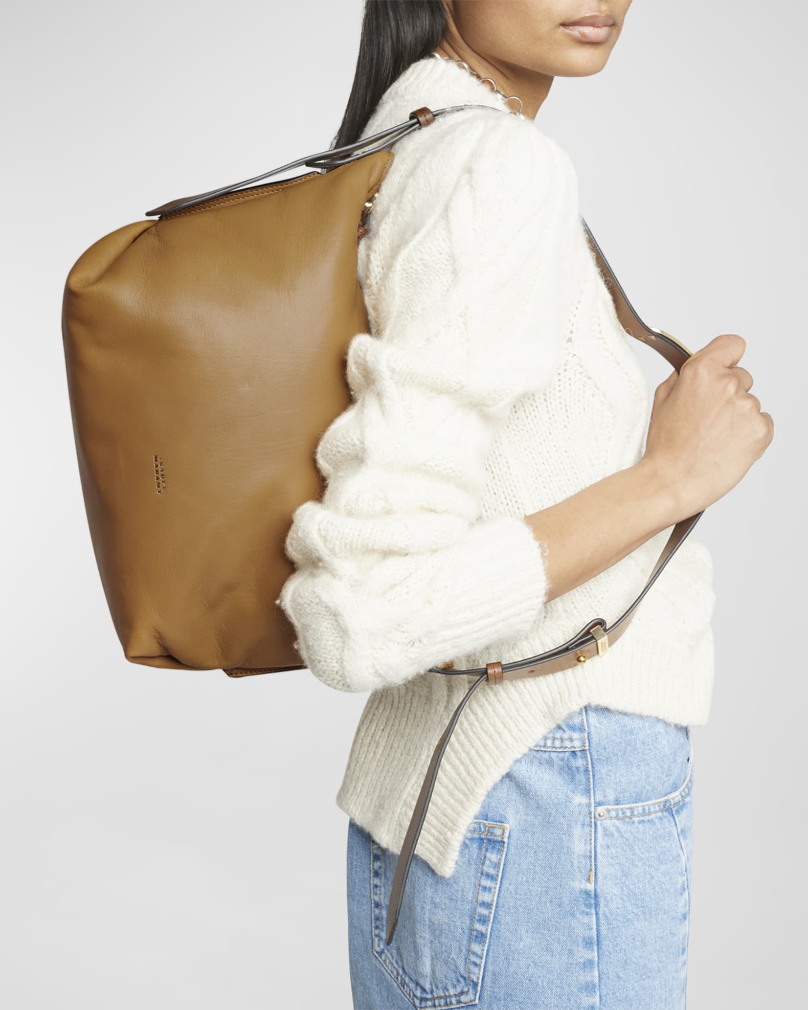 Isabel Marant Leyden Zip Leather Shoulder Bag | Neiman Marcus