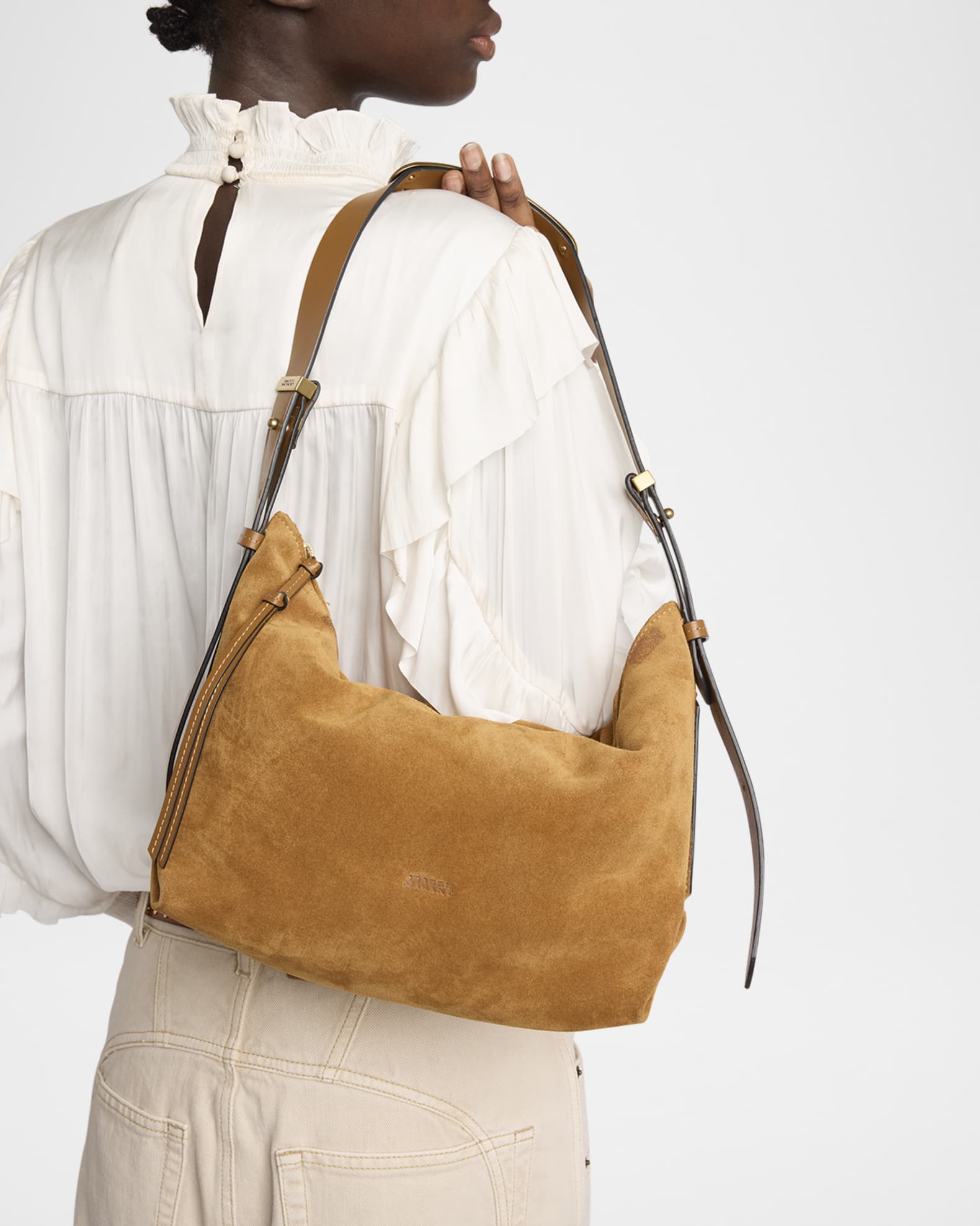 Leyden Zip Suede & Leather Shoulder Bag 1