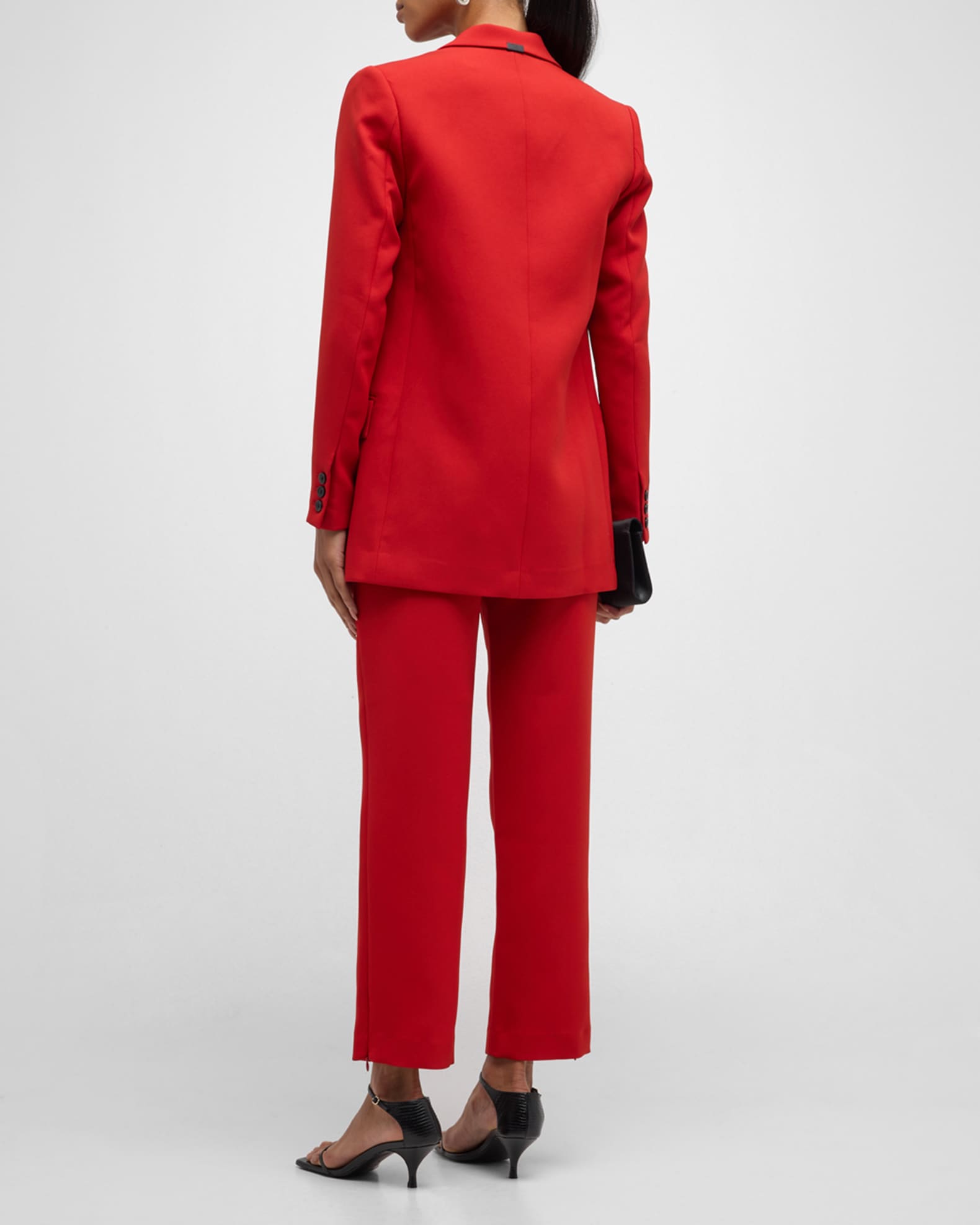 Neils Peak Lapel Double Breasted Twill Blazer