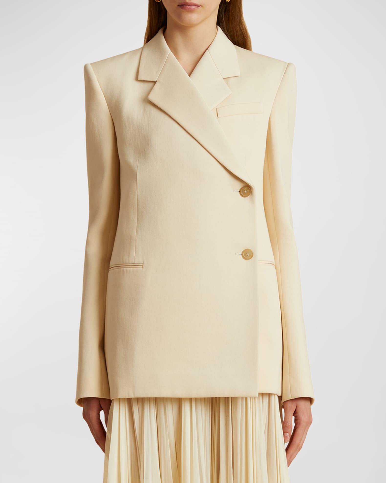 Victoria Beckham Double-Breast Tailored Slim Wool Coat - Bergdorf