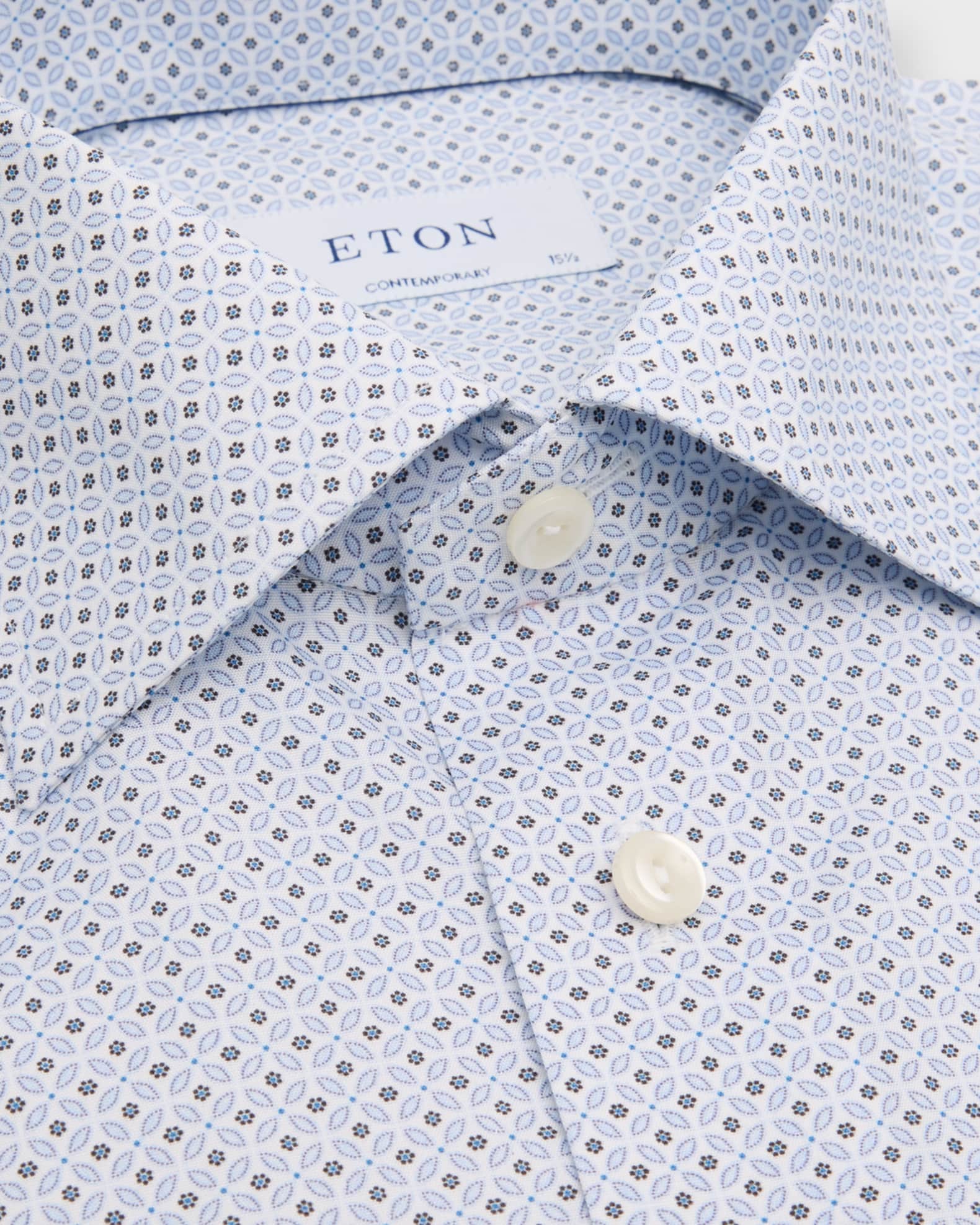 Men's Contemporary Fit Geometric Twill Dress Shirt - Thumbnail 2