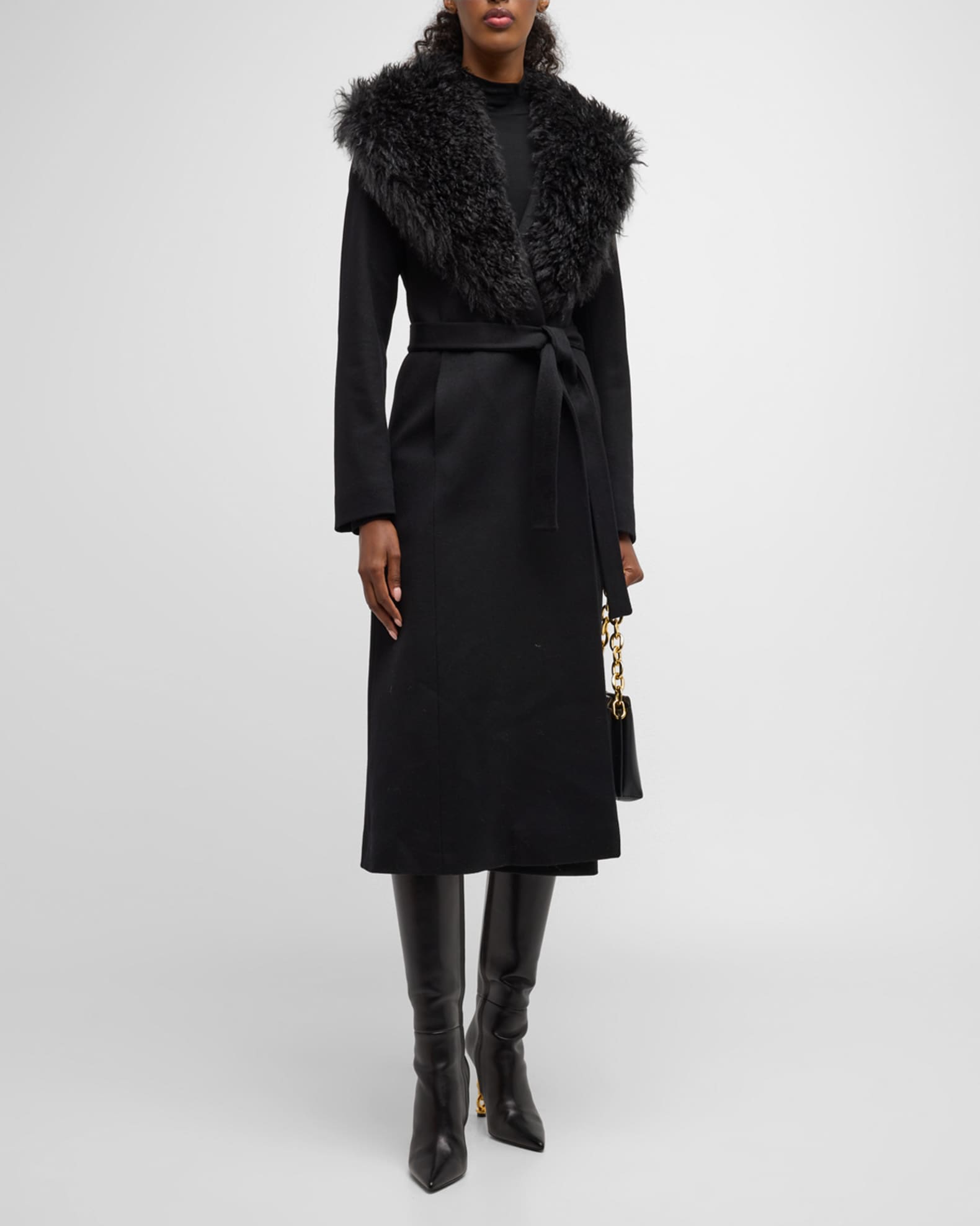 Skyyler long belted wrap coat clearance