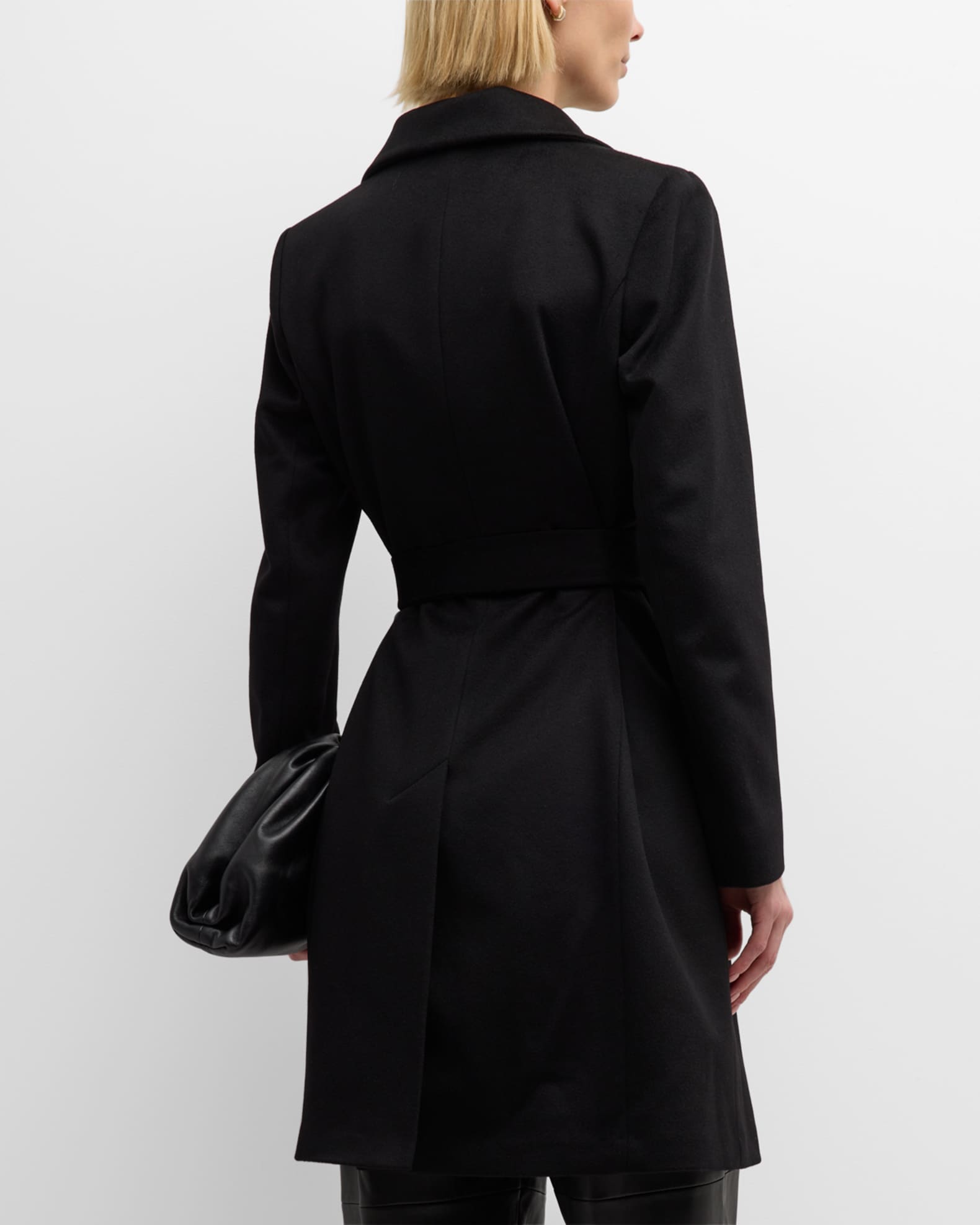 Leather Accent Ribbed Long Coat - Women - Ready-to-Wear