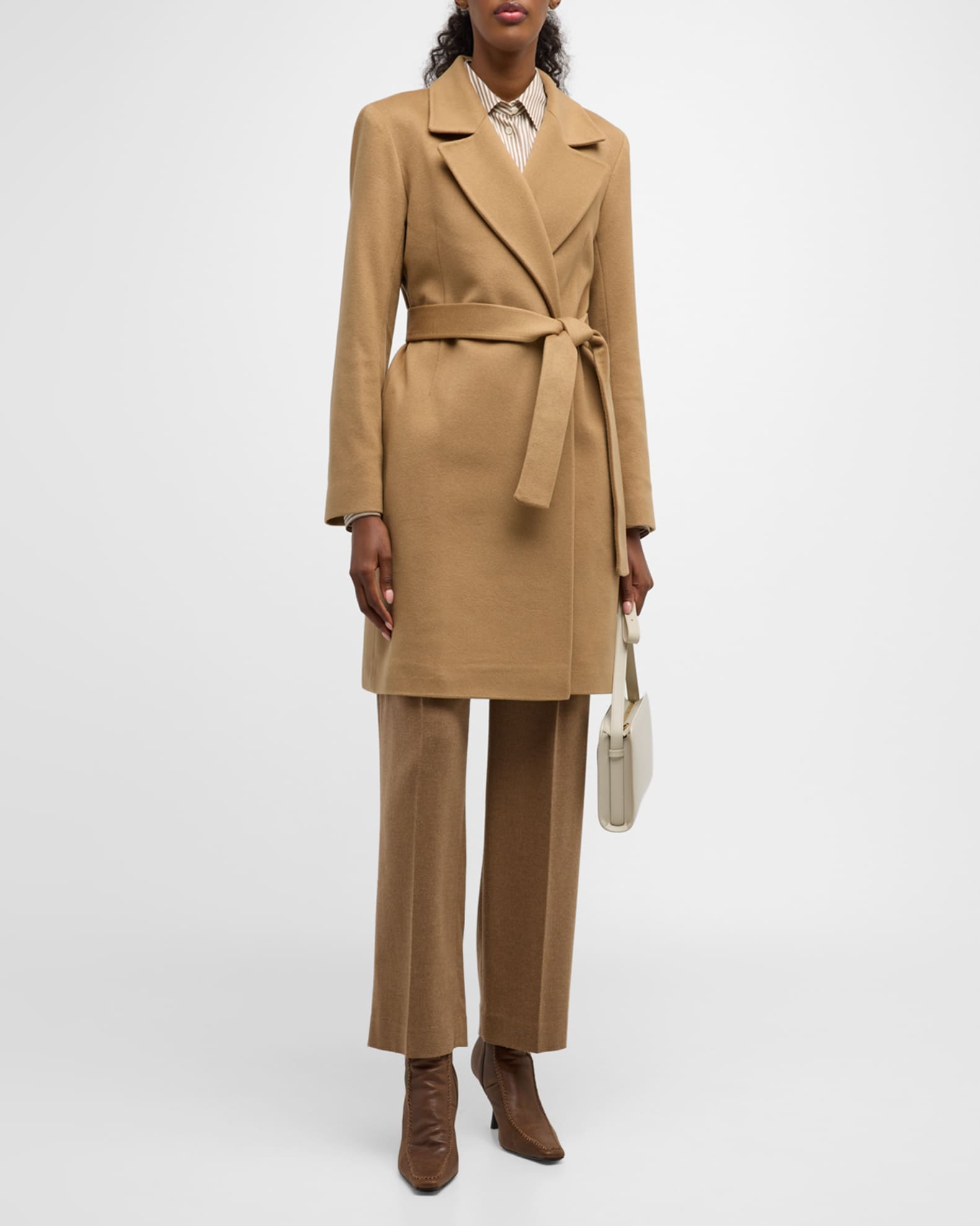 Fleurette Monroe Cashmere Belted Wrap Coat Neiman Marcus