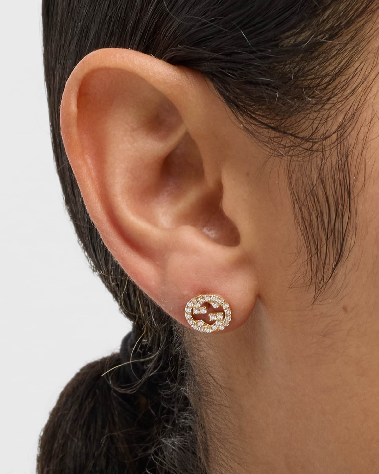 Gucci【洗練されたデザイン☆ Interlocking G Earrings】 Gucci Diagonal Interlocking G earrings in 925 sterling