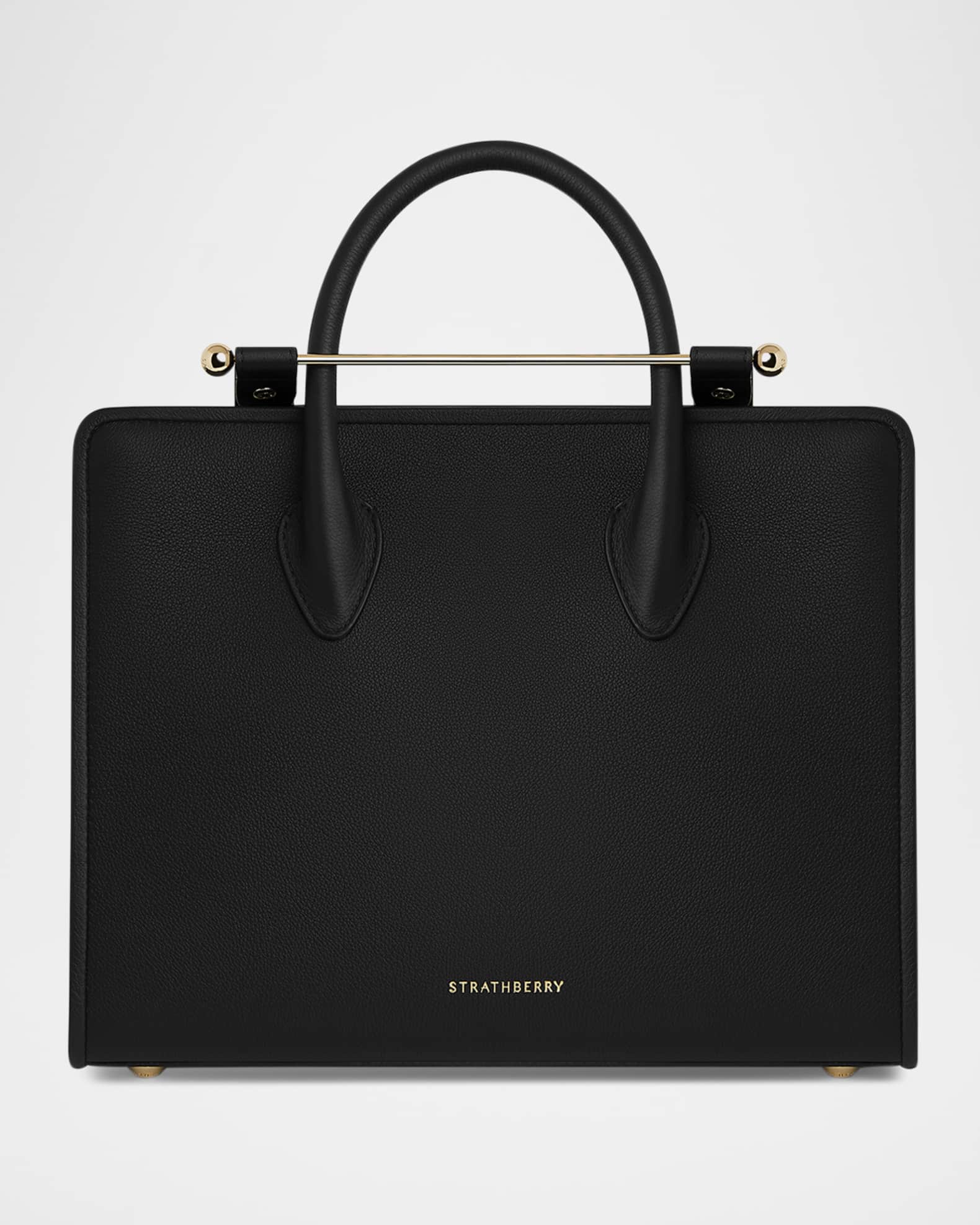 【STRATHBERRY】The Strathberry Midi Tote【関税送料込】 Strathberry - Midi Tote - Top Handle Leather Tote Bag - Black