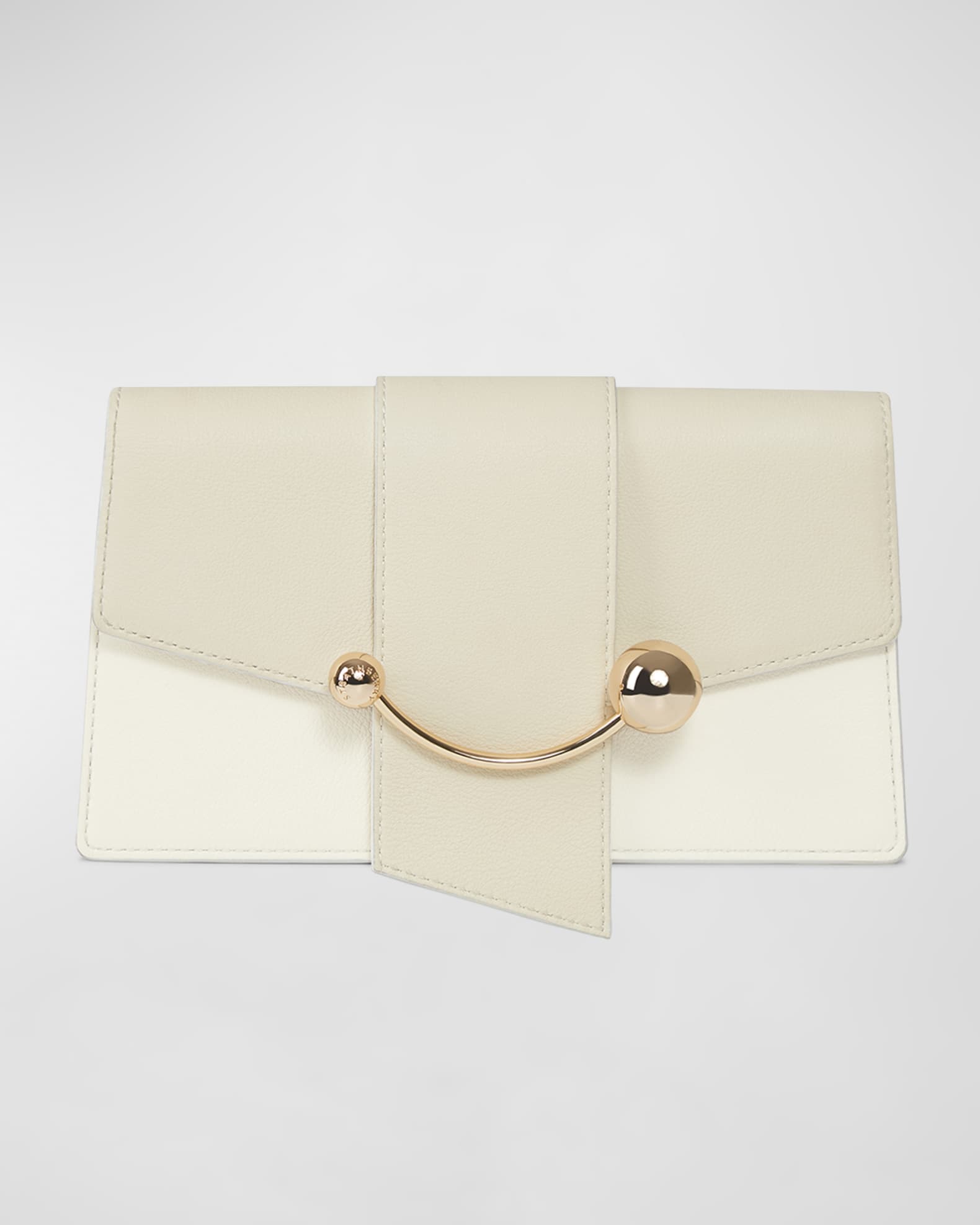 Strathberry - Crescent Shoulder - Leather Shoulder Bag - White / Cream