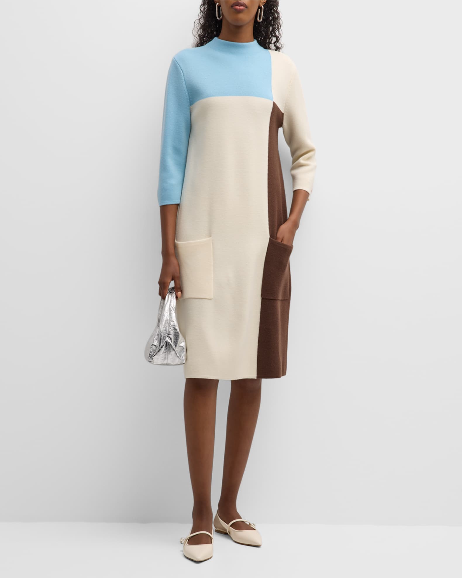 Louis Vuitton Mock-Neck Sequins Sweater Dress