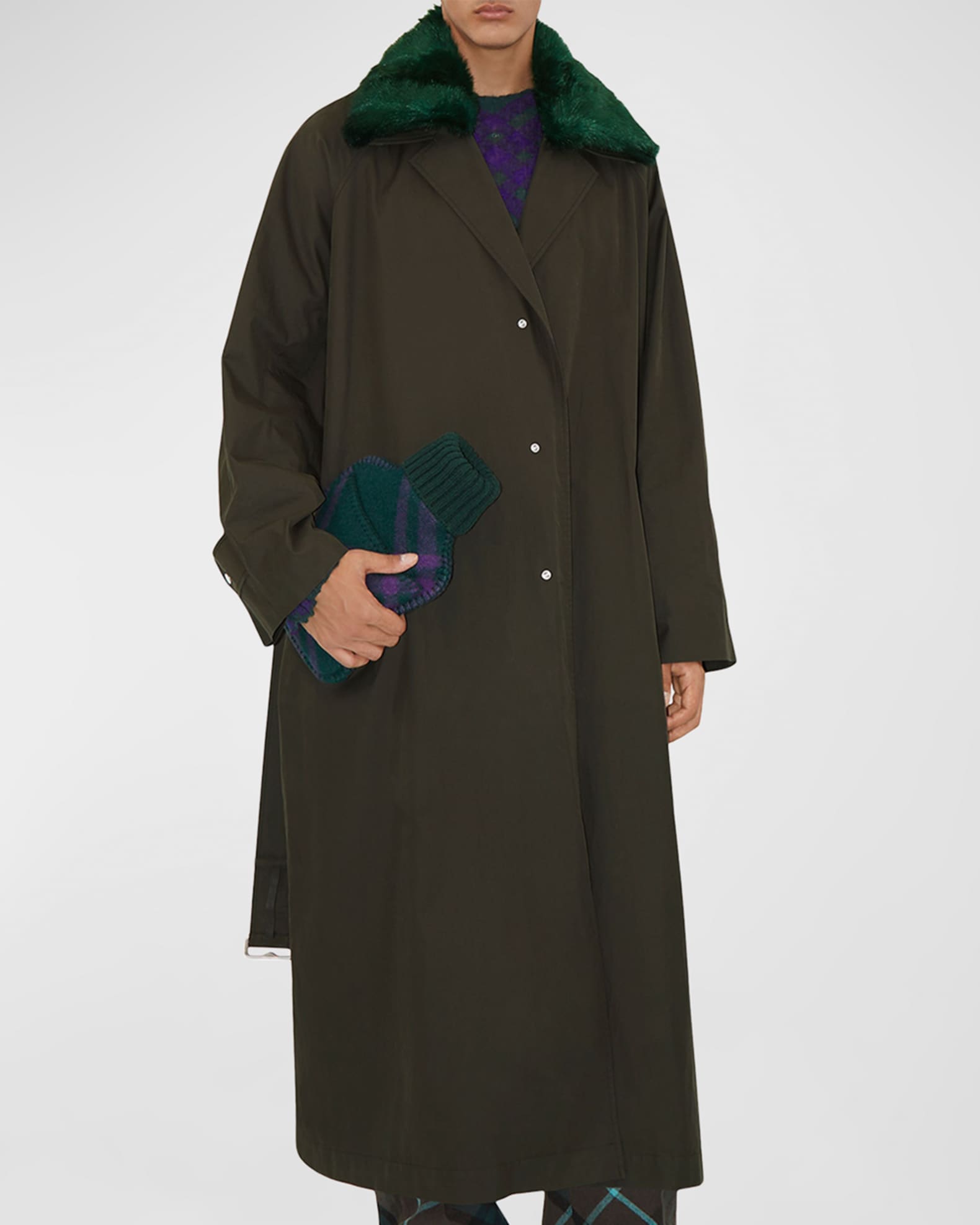 Burberry coat with fur clearance