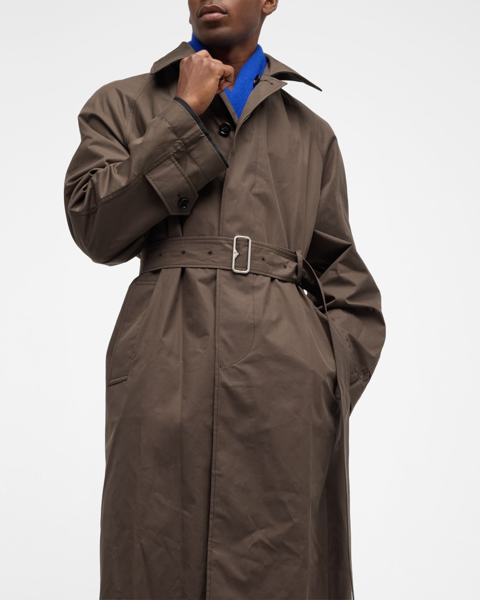 Burberry Men s Check Reversible Trench Coat Neiman Marcus
