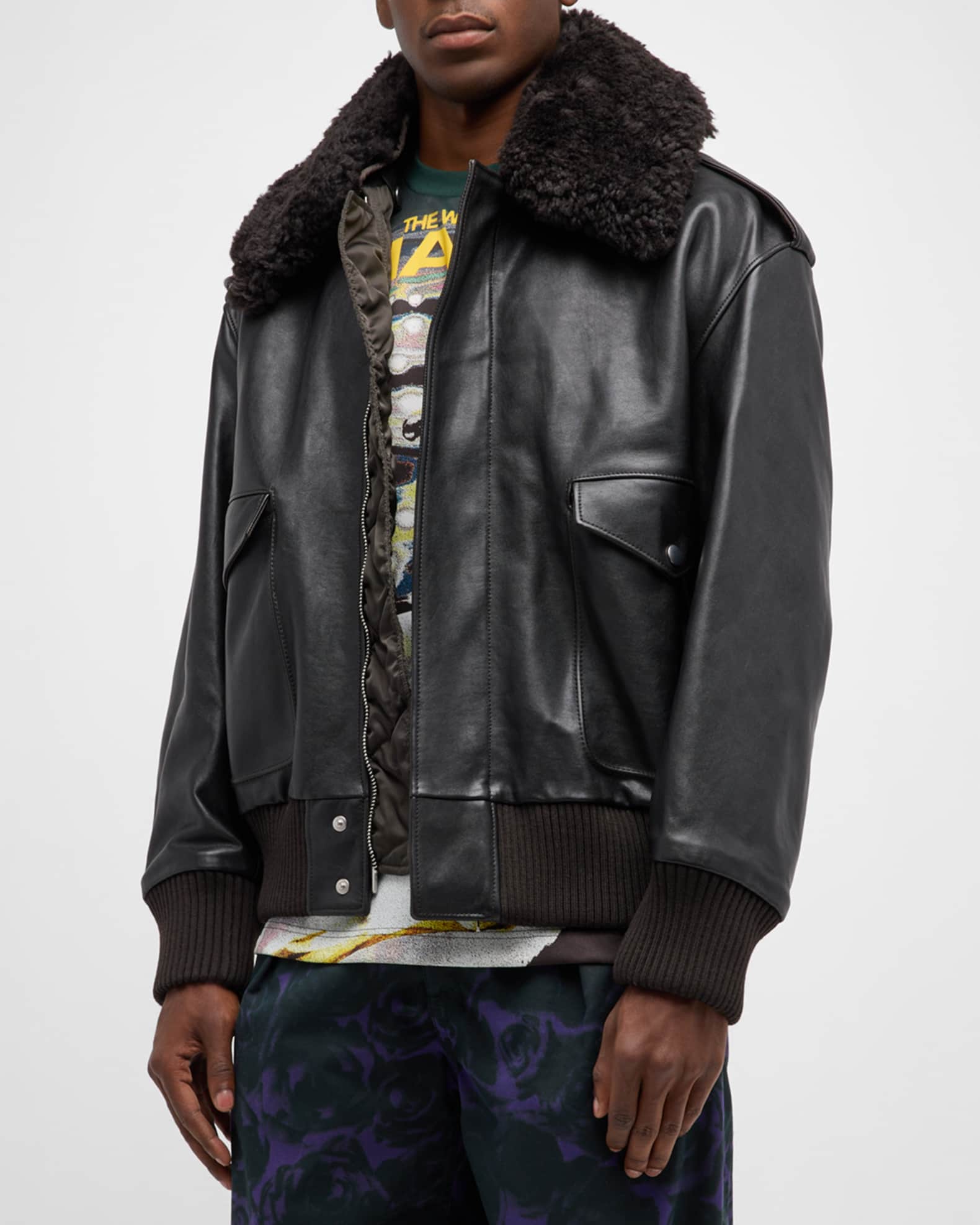 Burberry shearling aviator jacket mens new arrivals