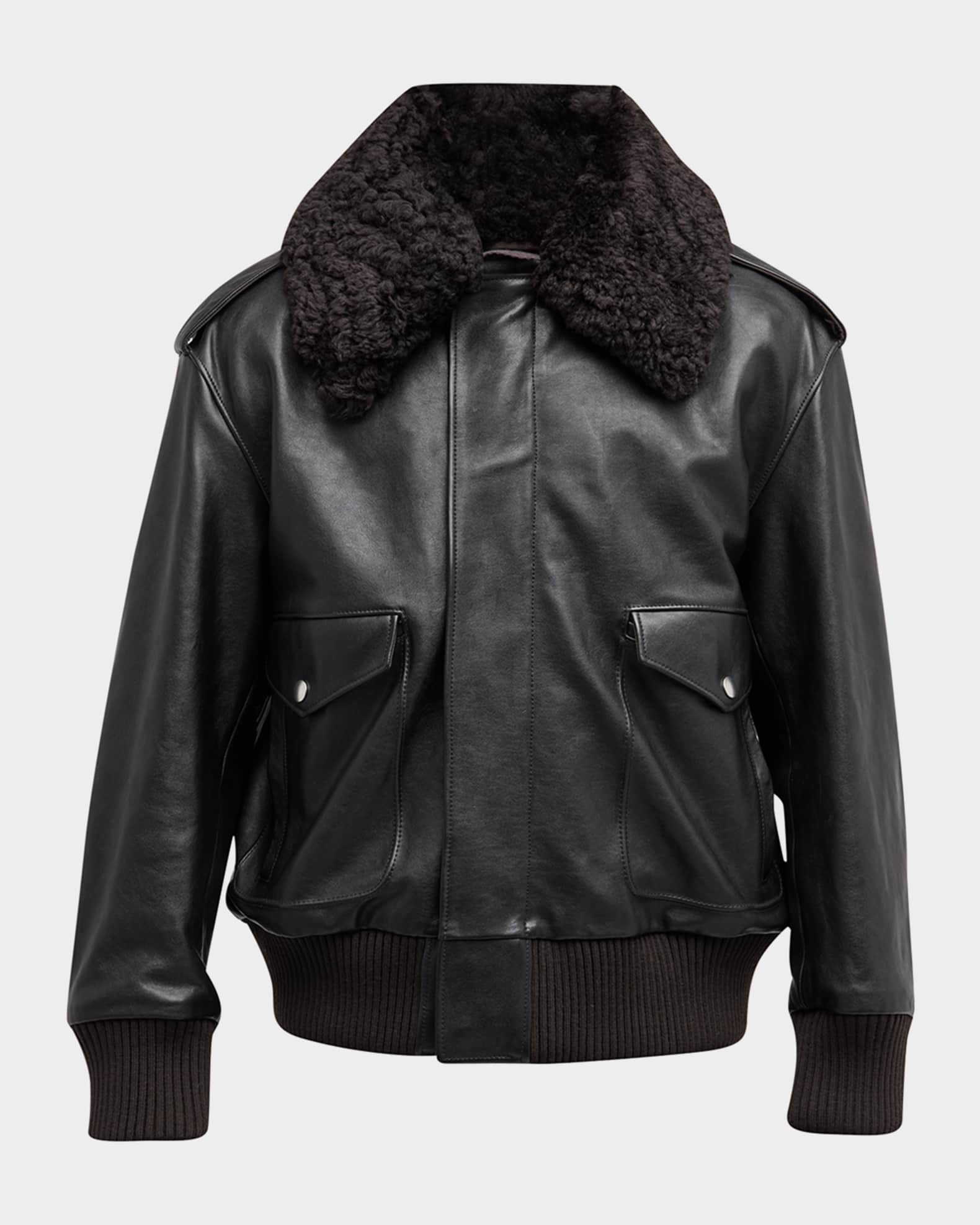 Burberry shearling aviator deals
