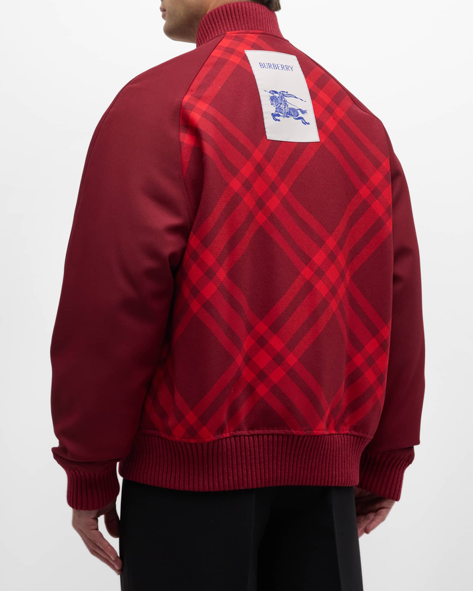 Burberry Men s Reversible Check Bomber Jacket Neiman Marcus