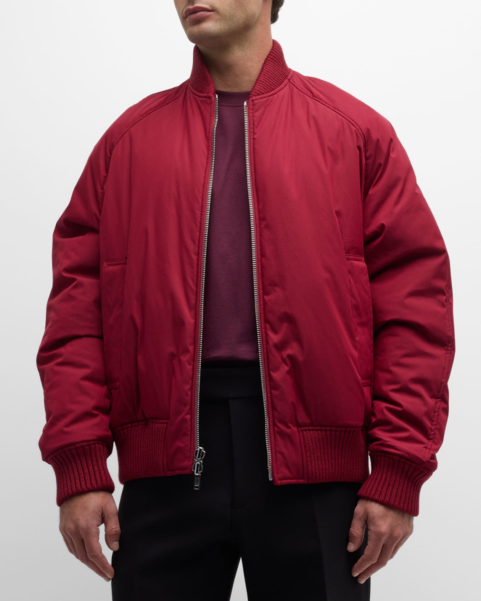 Burberry Men s Reversible Check Bomber Jacket Neiman Marcus
