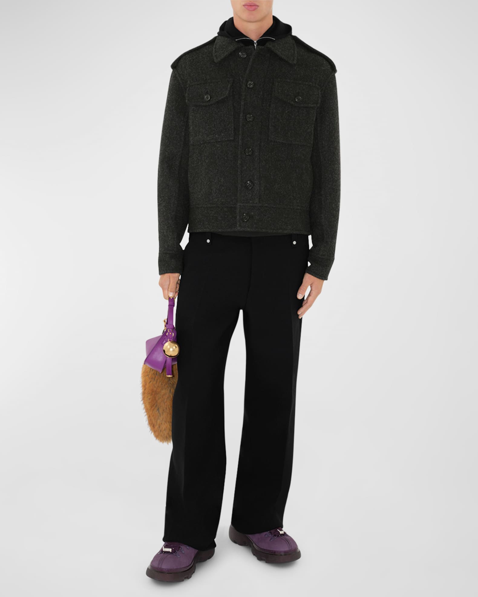 Burberry men's wool jacket clearance