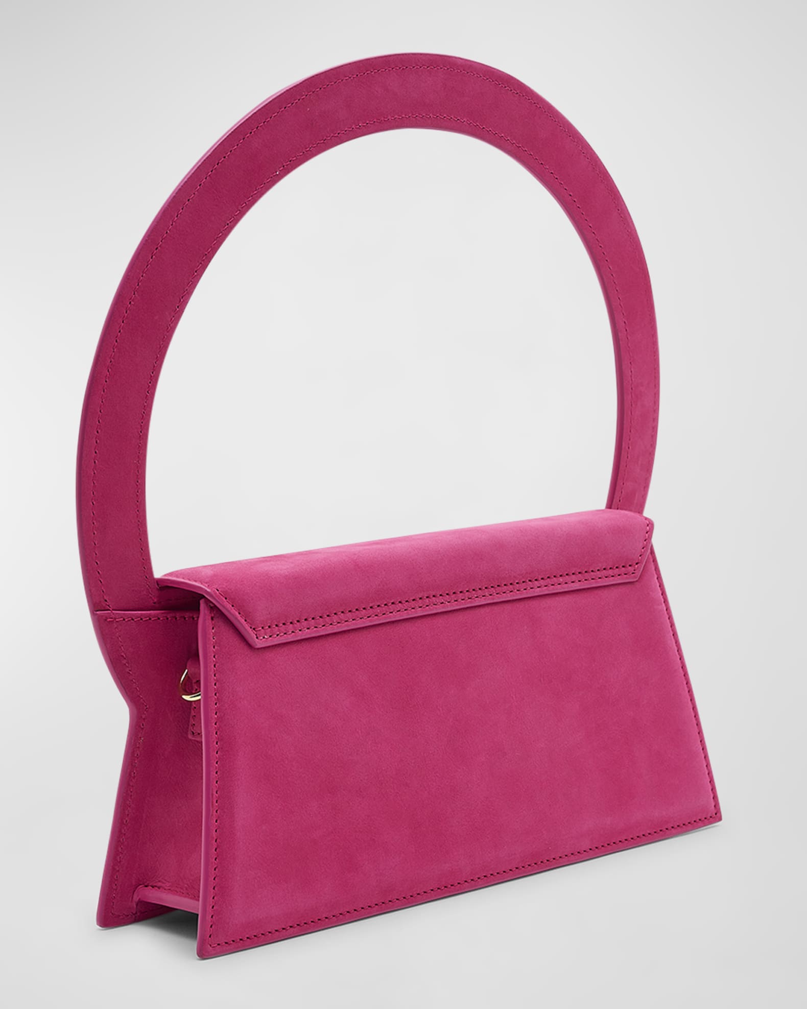 Jacquemus Le Sac Rond Suede Shoulder Bag In Pink