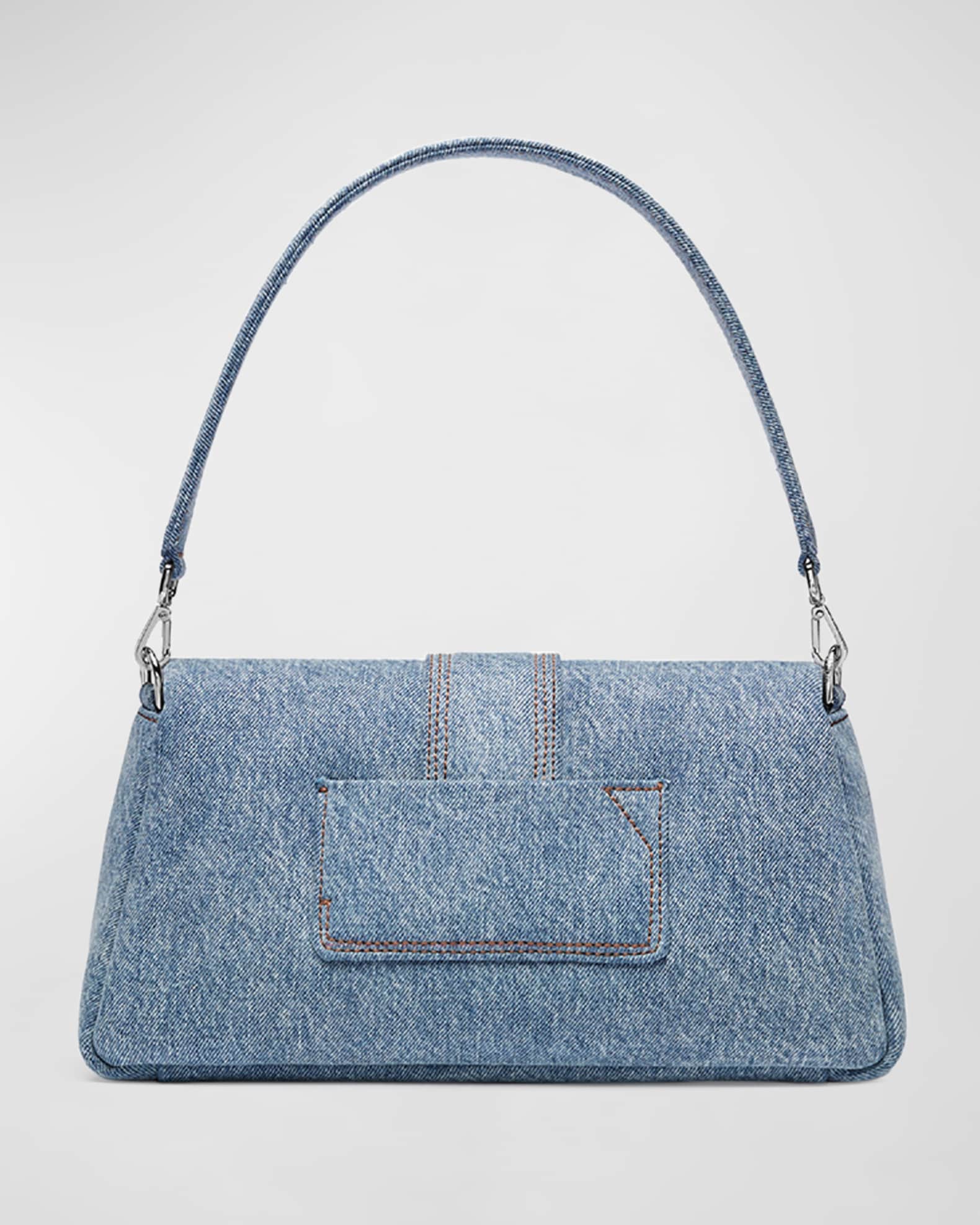 Jacquemus Le Petit Bambimou Denim Shoulder Bag, 330 Blue, Women's, Handbags & Purses Shoulder Bags