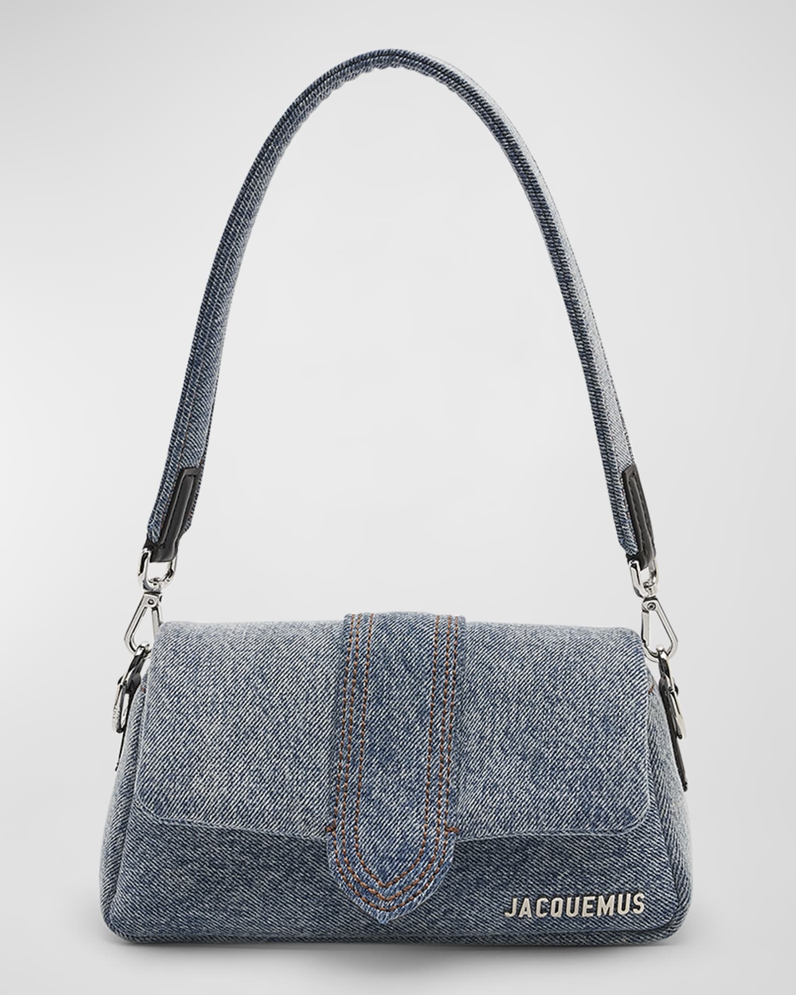 Jacquemus Le Petit Bambimou Denim Shoulder Bag, Blue, Women's, Handbags & Purses Shoulder Bags
