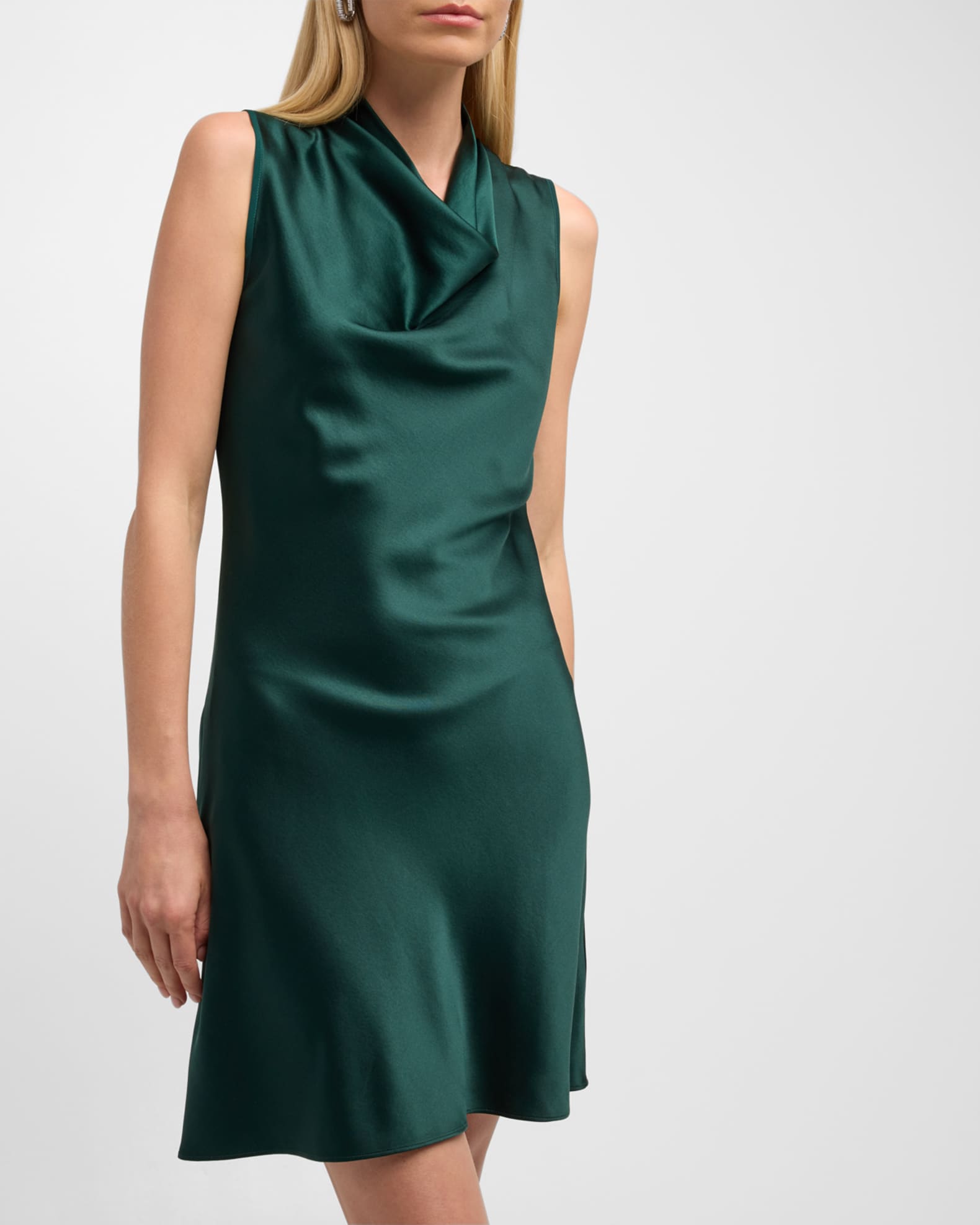 Veronica Beard Maelle Silk Cowl-Neck Sleeveless Mini Dress | Neiman Marcus