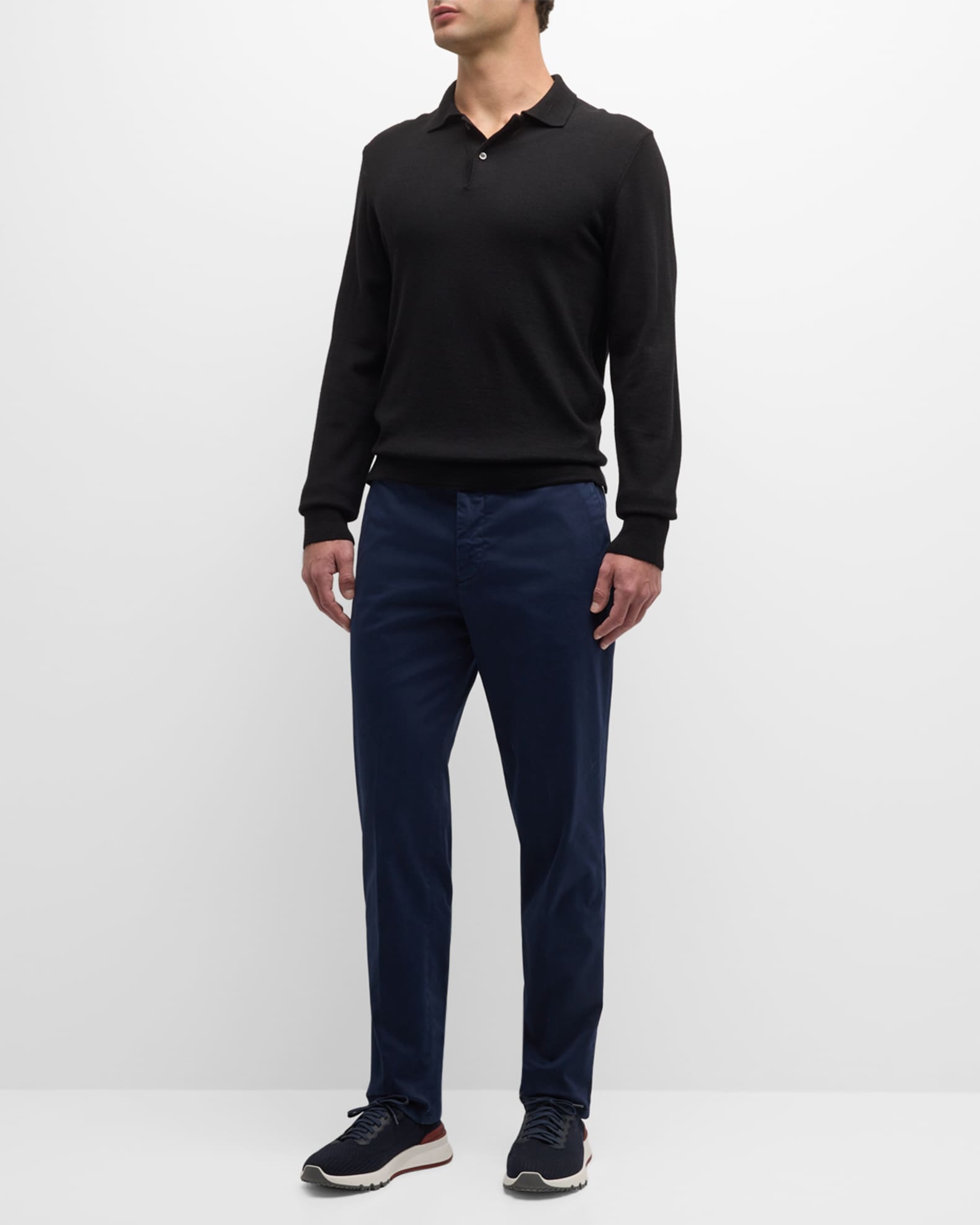 Marco Pescarolo Men's Supima Cotton Semi-Dress Pants | Neiman Marcus