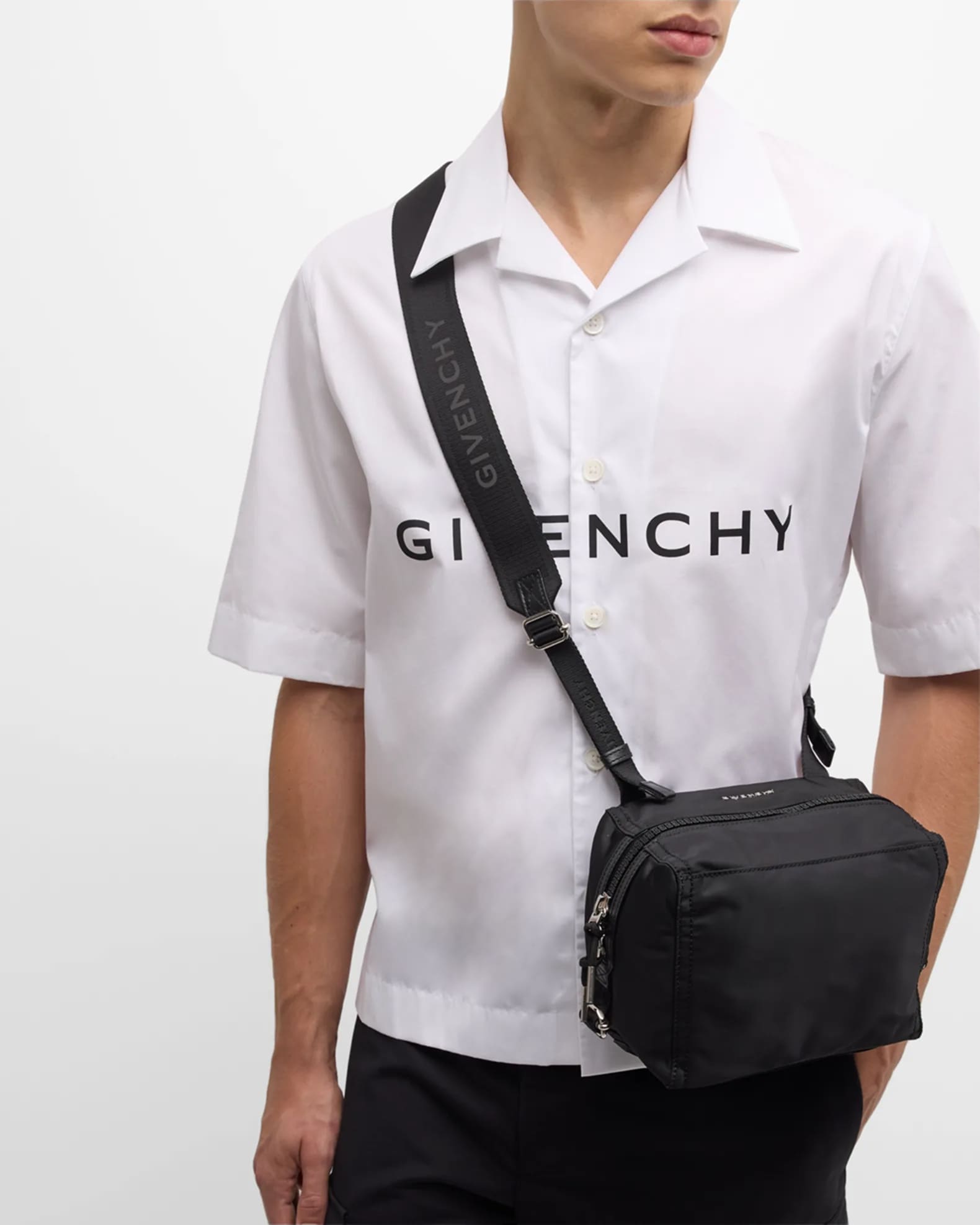 Givenchy Men s Pandora Small Nylon Crossbody Bag Neiman Marcus