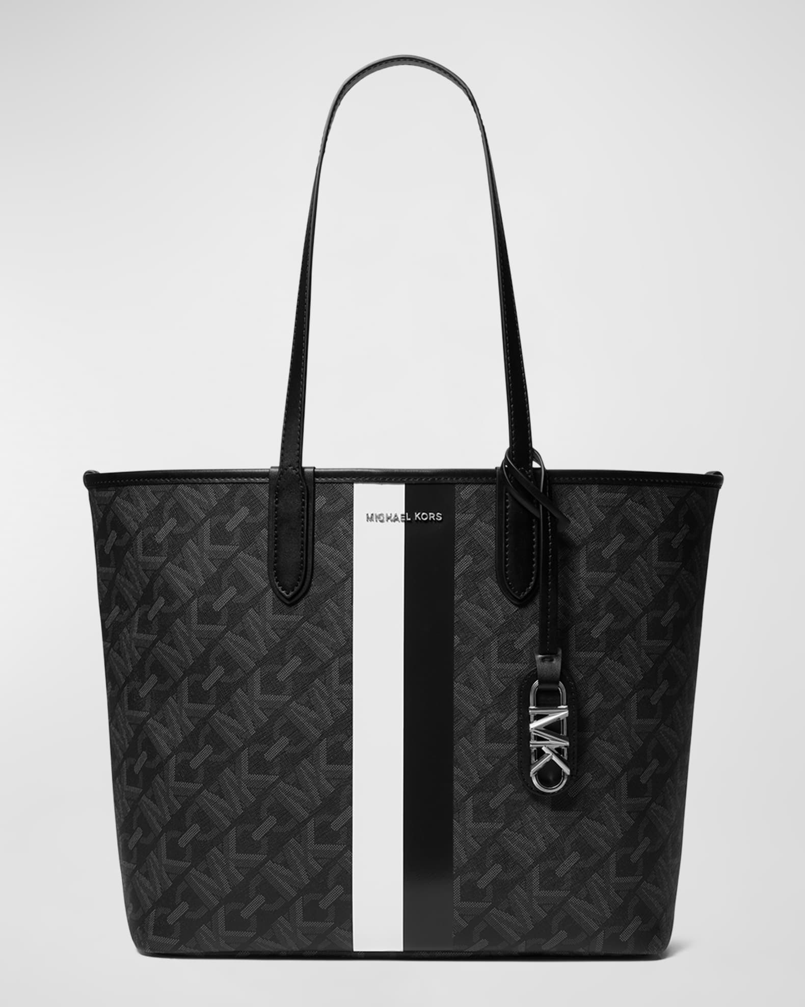 Large East West Chain Link Monogram Open Tote Bag