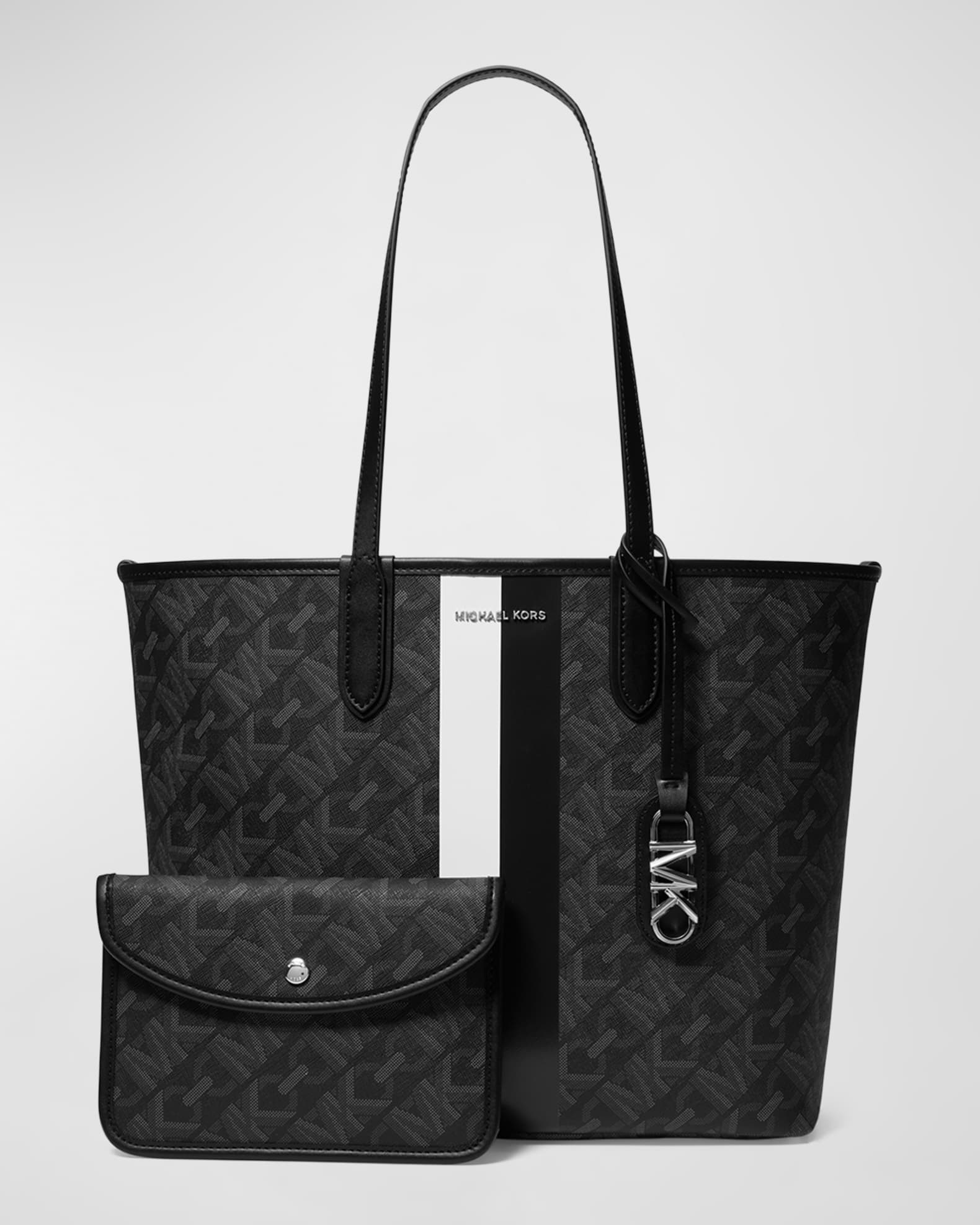 Michael kors black monogram tote deals