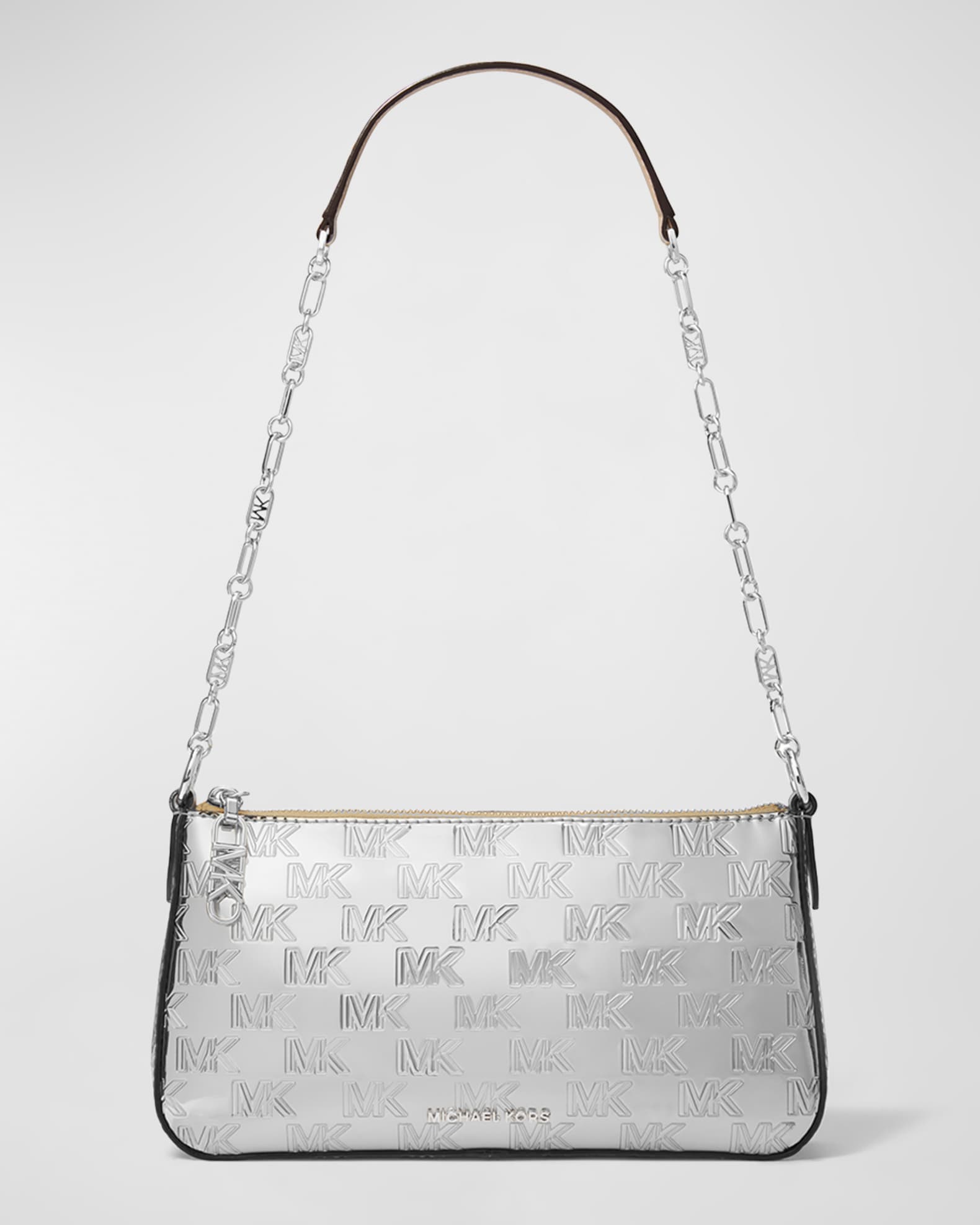 MICHAEL Michael Kors Monogram Metallic Pouchette Shoulder Bag