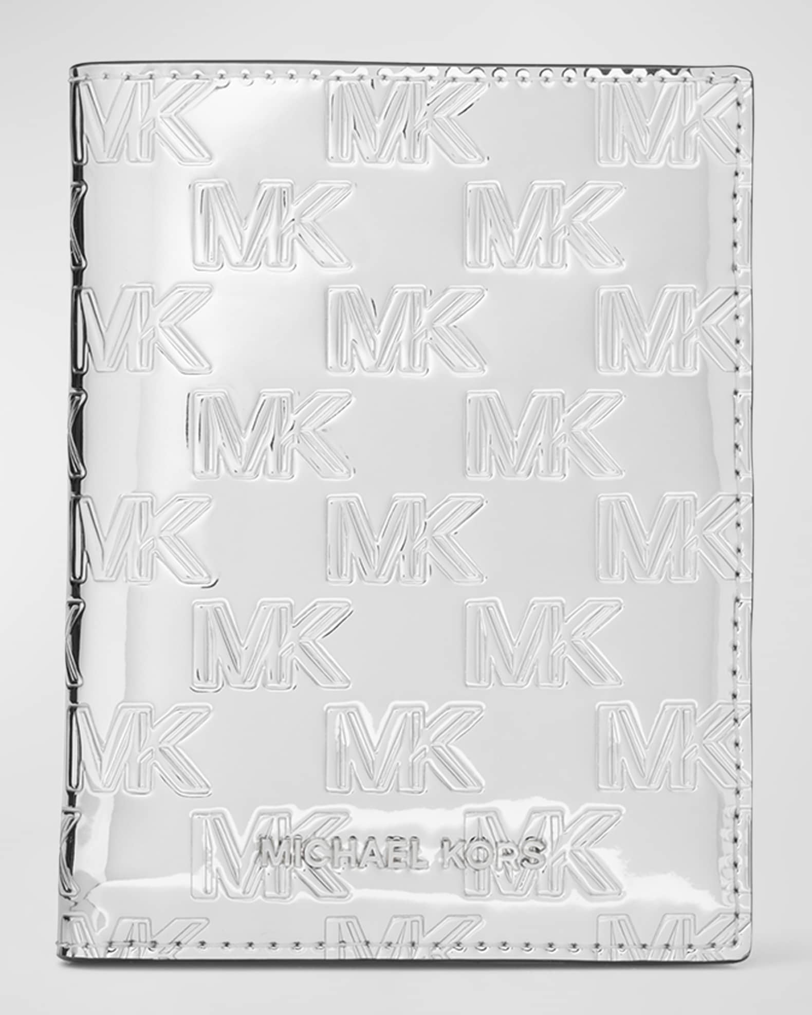 MICHAEL Michael Kors Monogram Metallic Passort Wallet Neiman Marcus