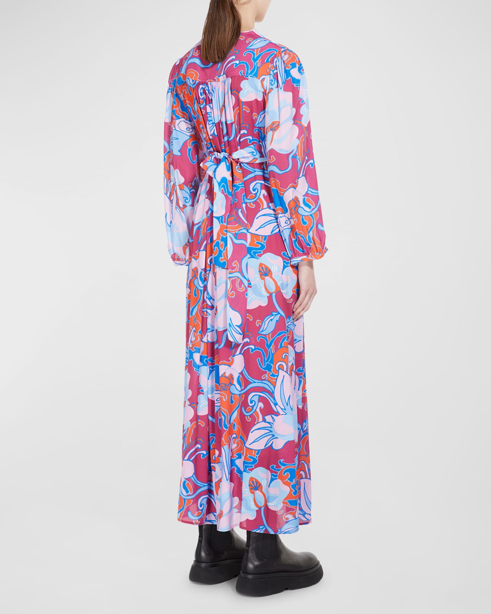 Weekend Max Mara Floral-Print Georgette Maxi Dress | Neiman Marcus