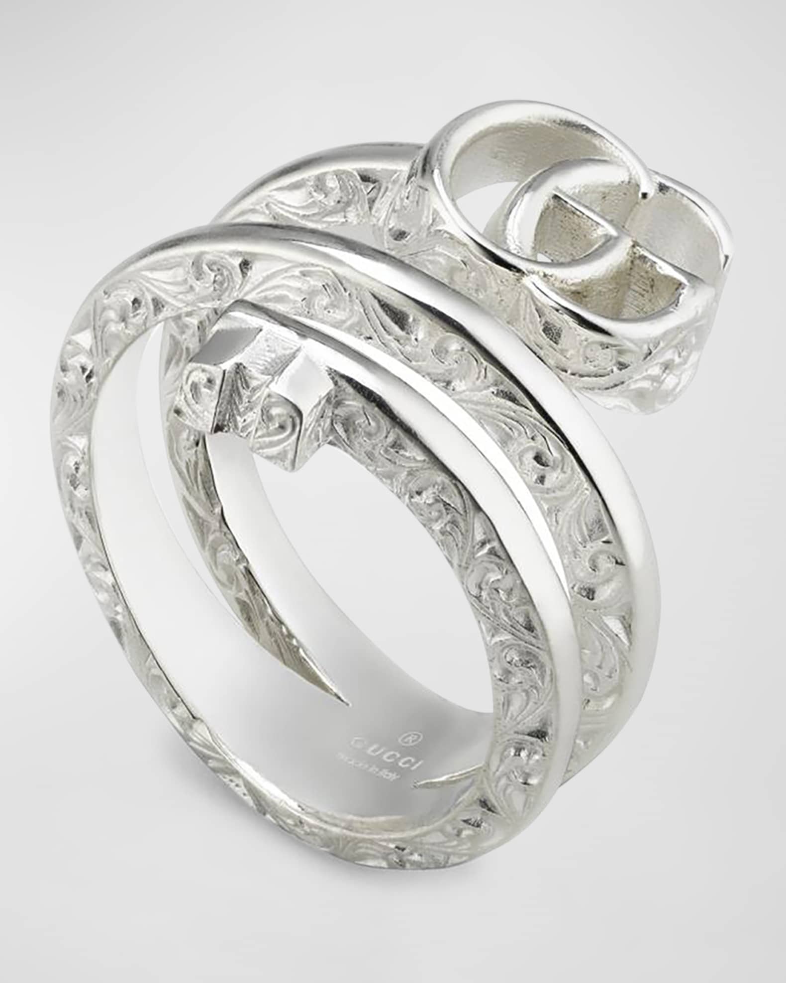 Gucci GG Marmont Key 3Turn Sterling Silver Ring Neiman Marcus