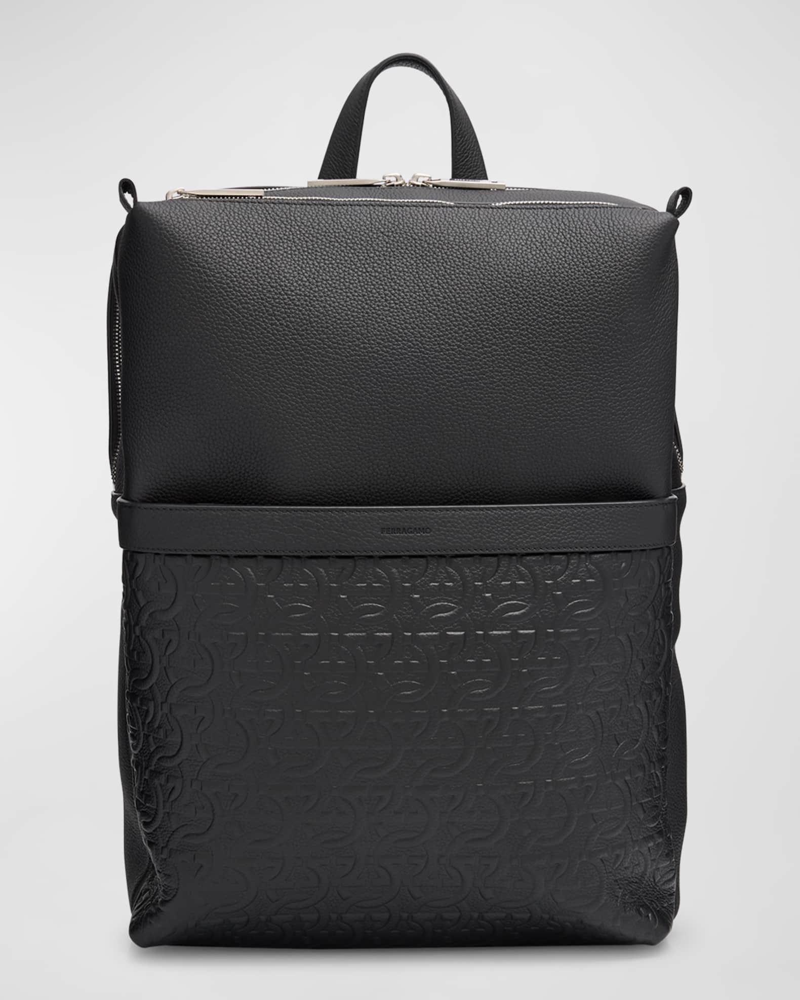 Ferragamo Men s Embossed Gancini Leather Backpack Neiman Marcus