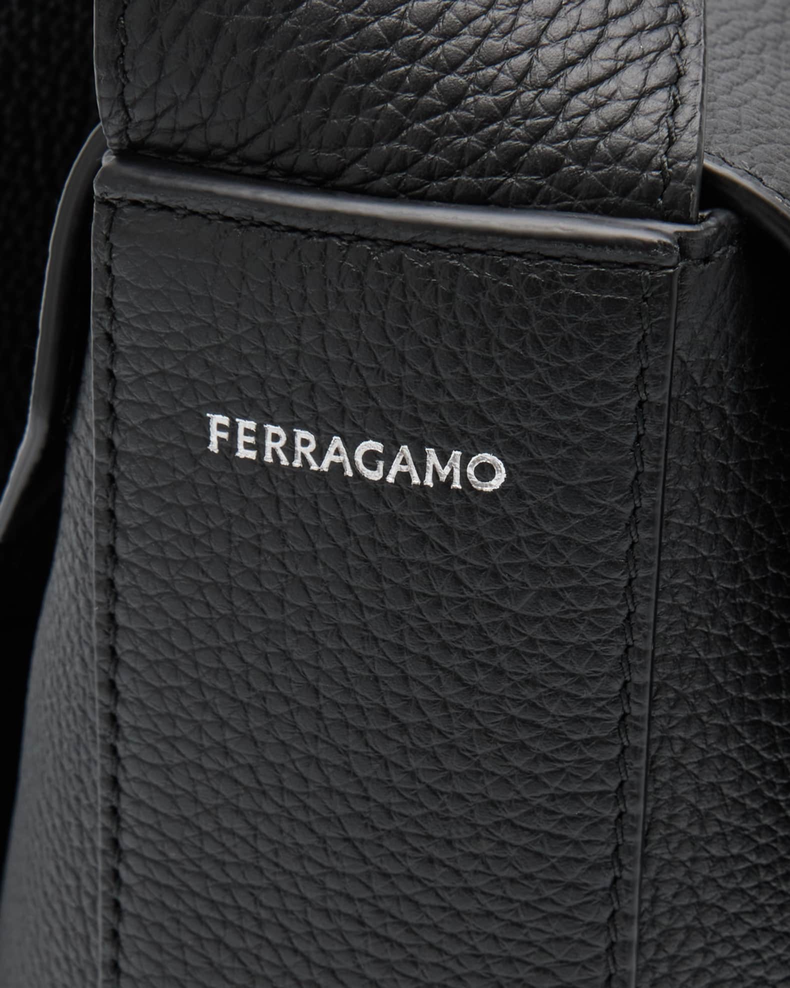 Ferragamo Men's Twins 24 Leather Crossbody Bag | Neiman Marcus