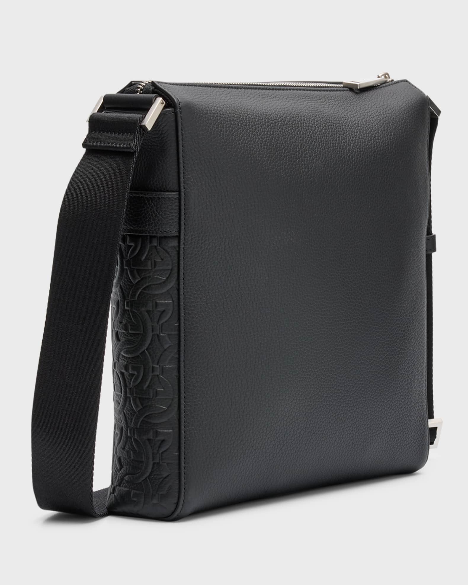ショルダーバッグ SALVATORE FERRAGAMO EMBOSSED CROSSBODY BAG Ferragamo Men's Gancini Embossed Leather Crossbody Bag