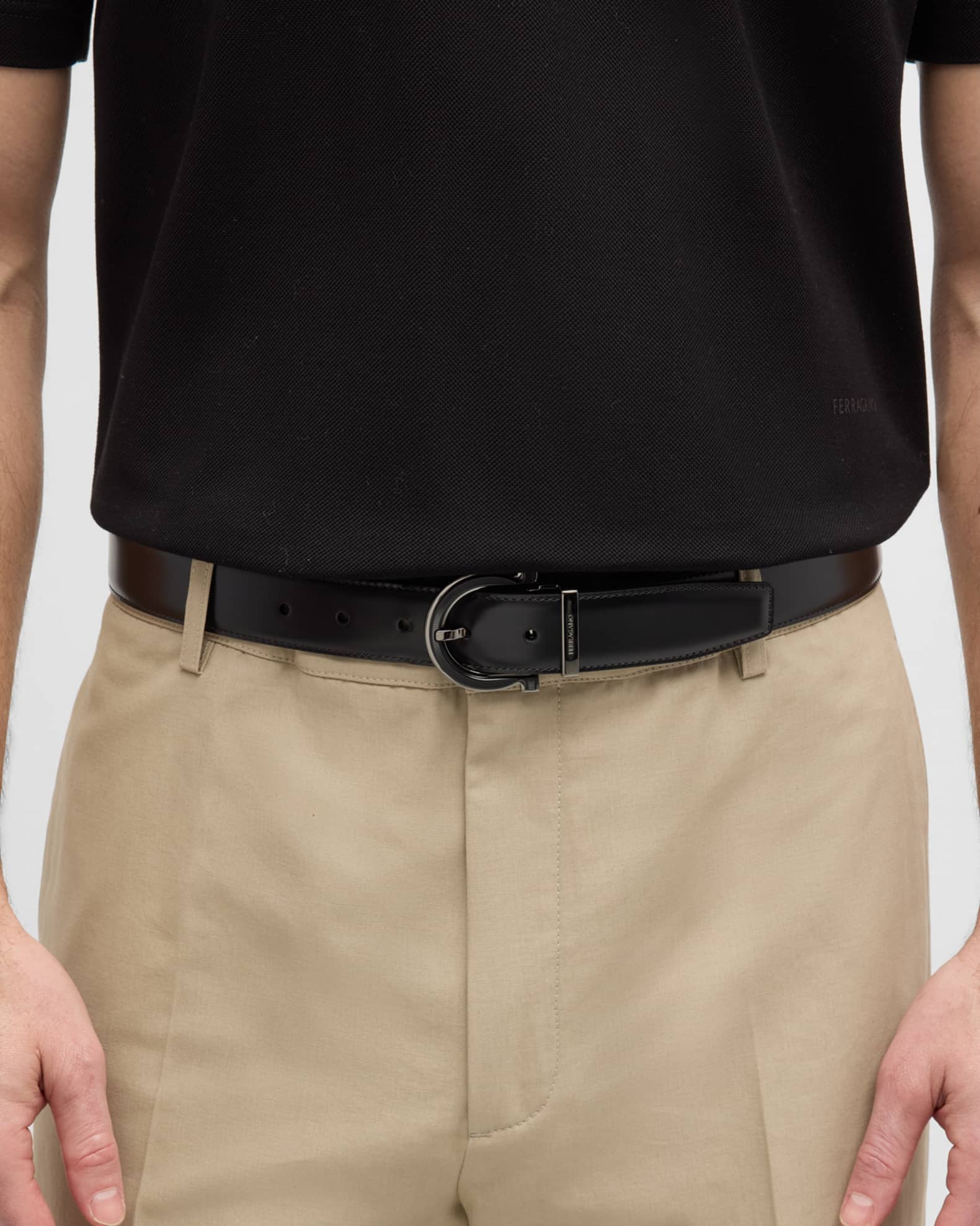 Men's Reversible Gancio-Buckle Leather Belt 1