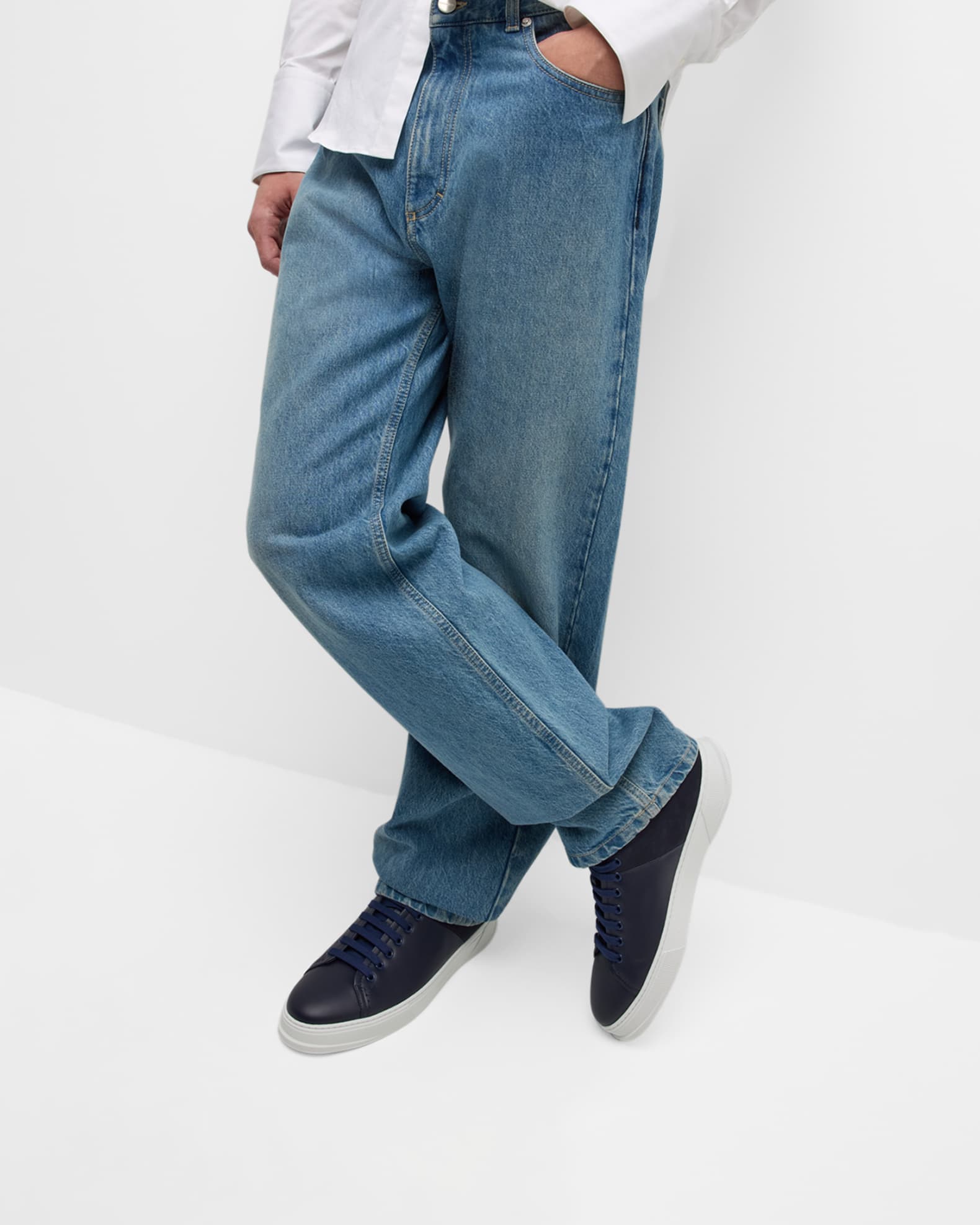 Men's Clayton Leather and Suede Low-Top Sneakers 1
