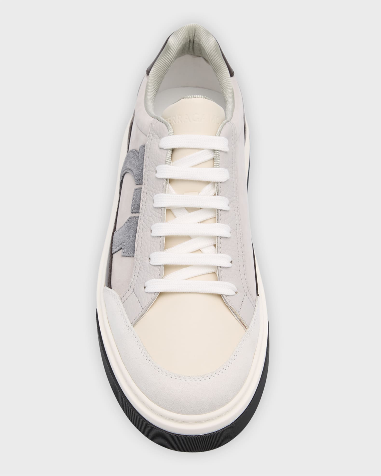 Ferragamo Men's Cassina Gancini Leather Low-Top Sneakers