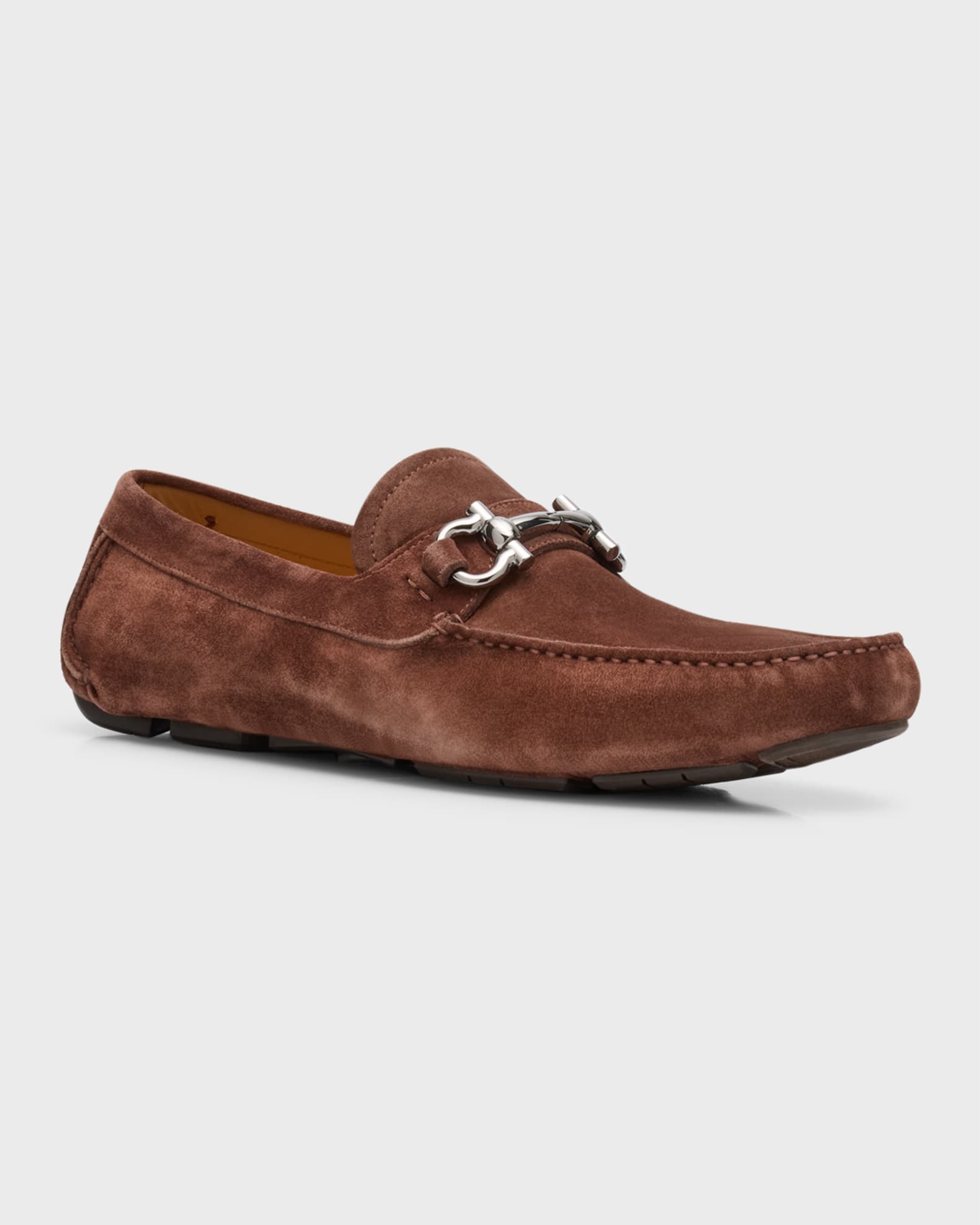 Ferragamo Men s Parigi Eco Suede Gancini Bit Drivers Neiman Marcus