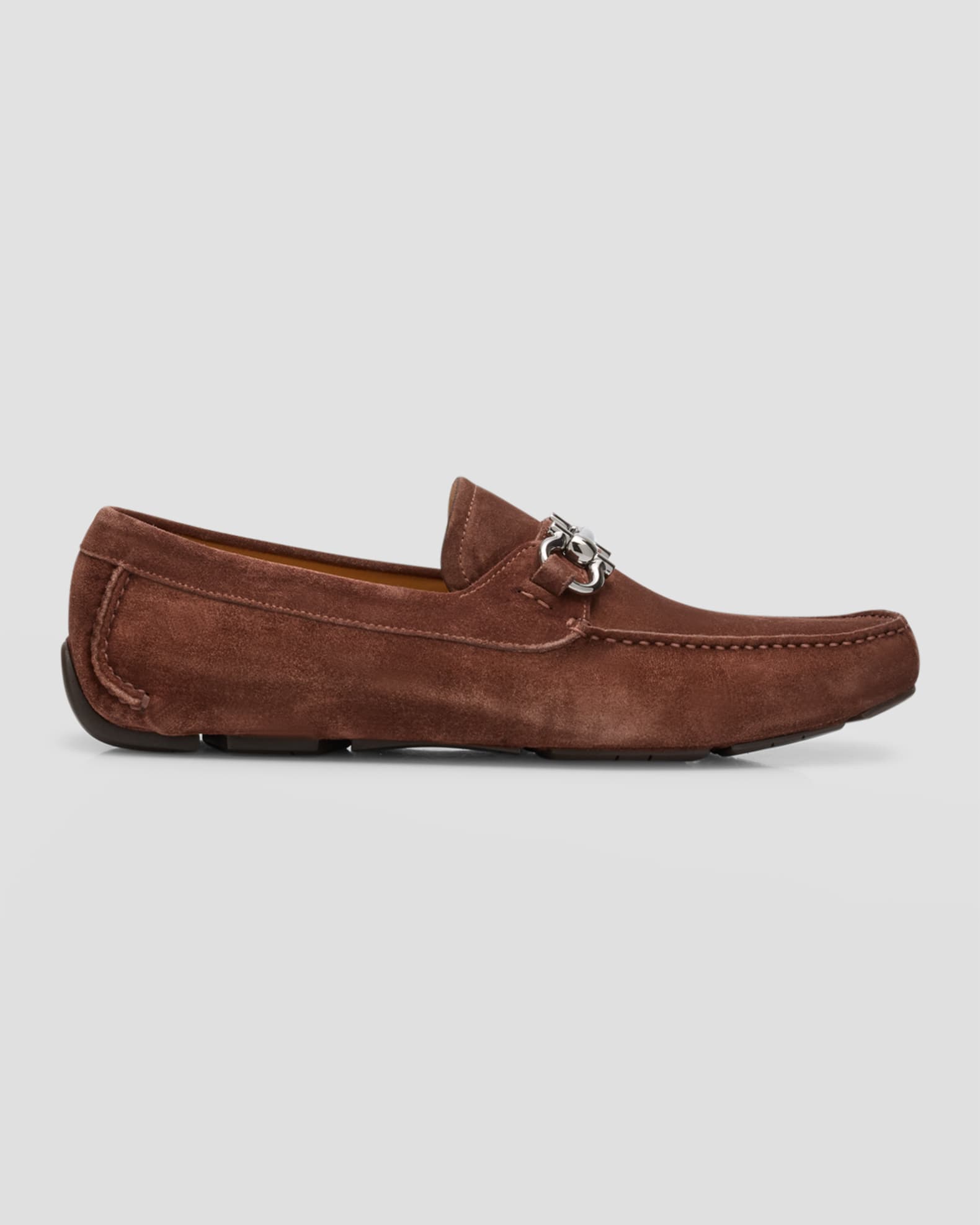 Ferragamo Men's Parigi Eco Suede Gancini-Bit Drivers | Neiman Marcus