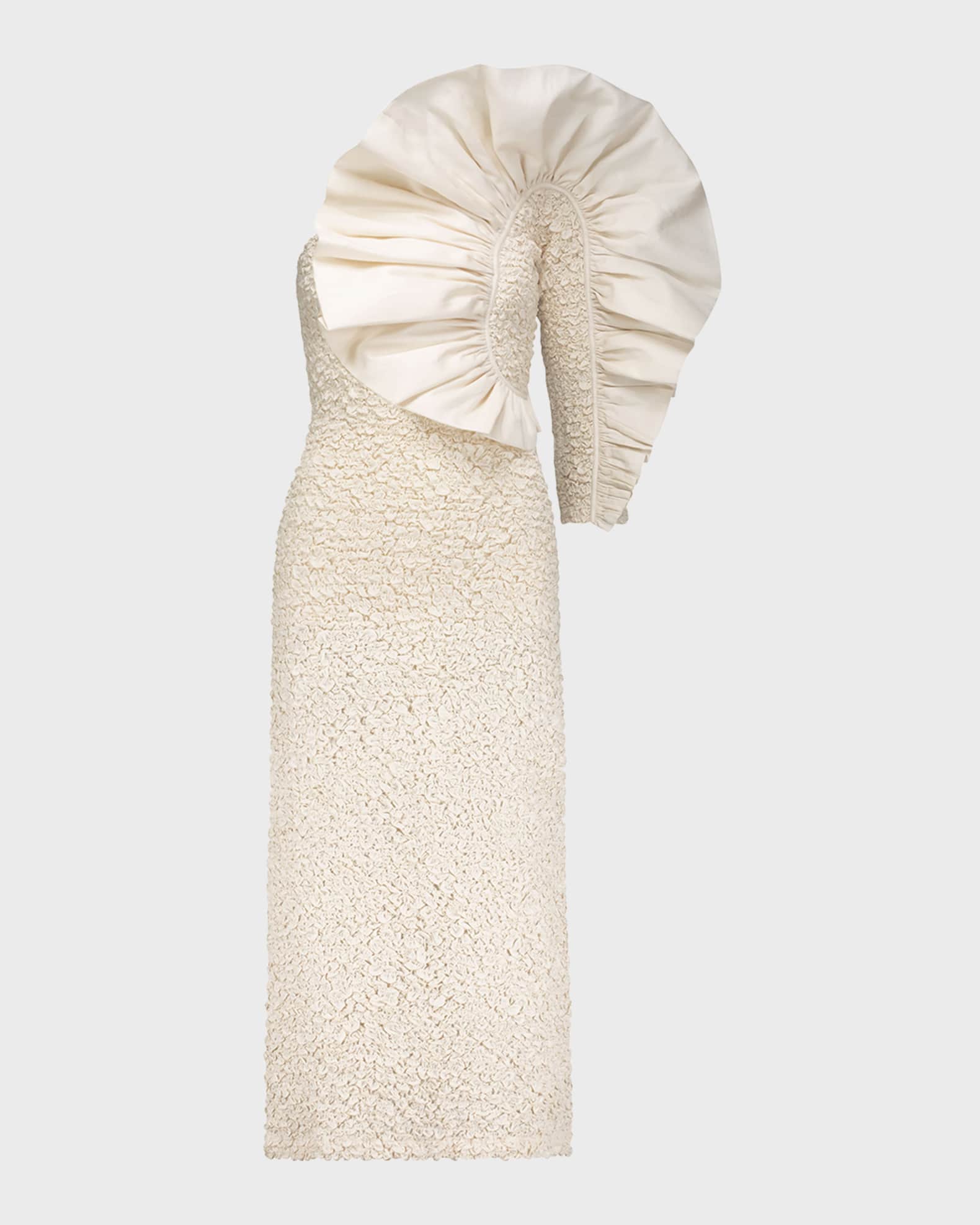 Mara Hoffman Evelyn Ruffle Smocked Cotton Midi Popcorn Dress | Neiman ...