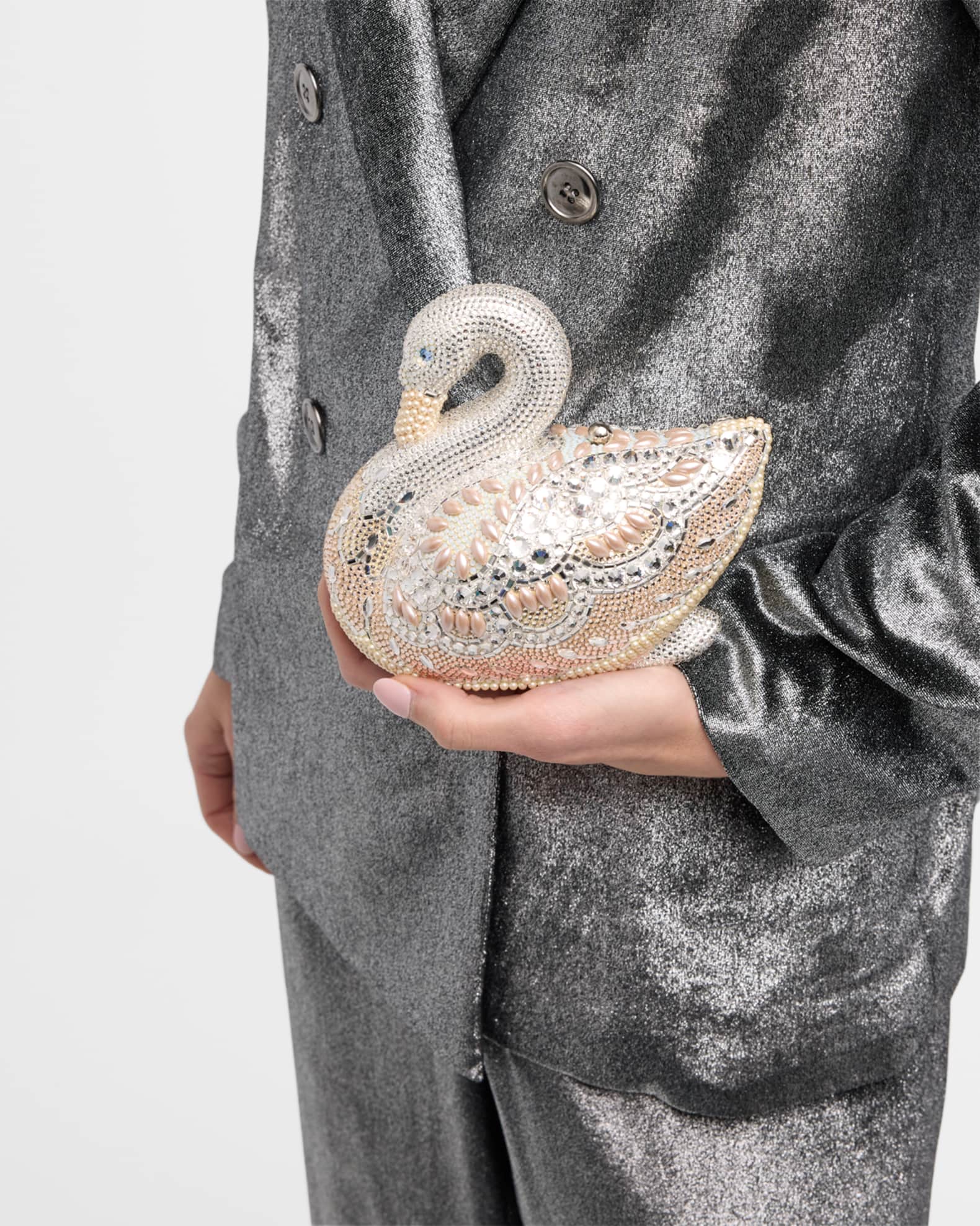 Judith Leiber Couture Swan Crystal Clutch Bag Neiman Marcus