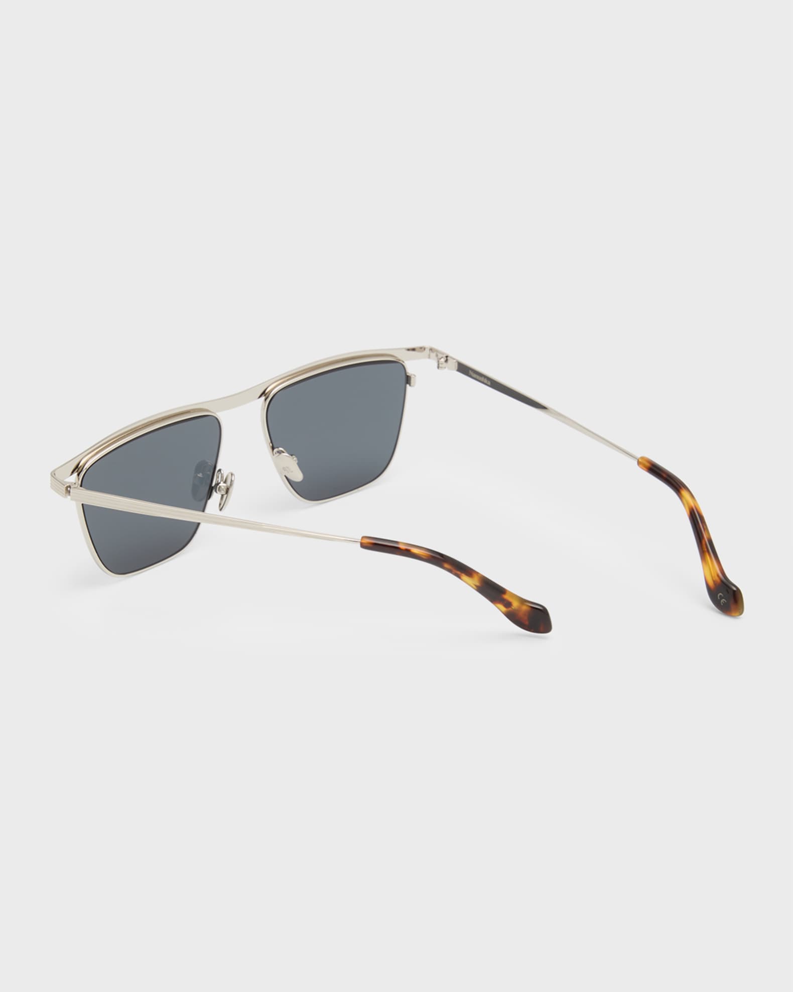Noran Grey Stainless Steel & Plastic Aviator Sunglasses 1