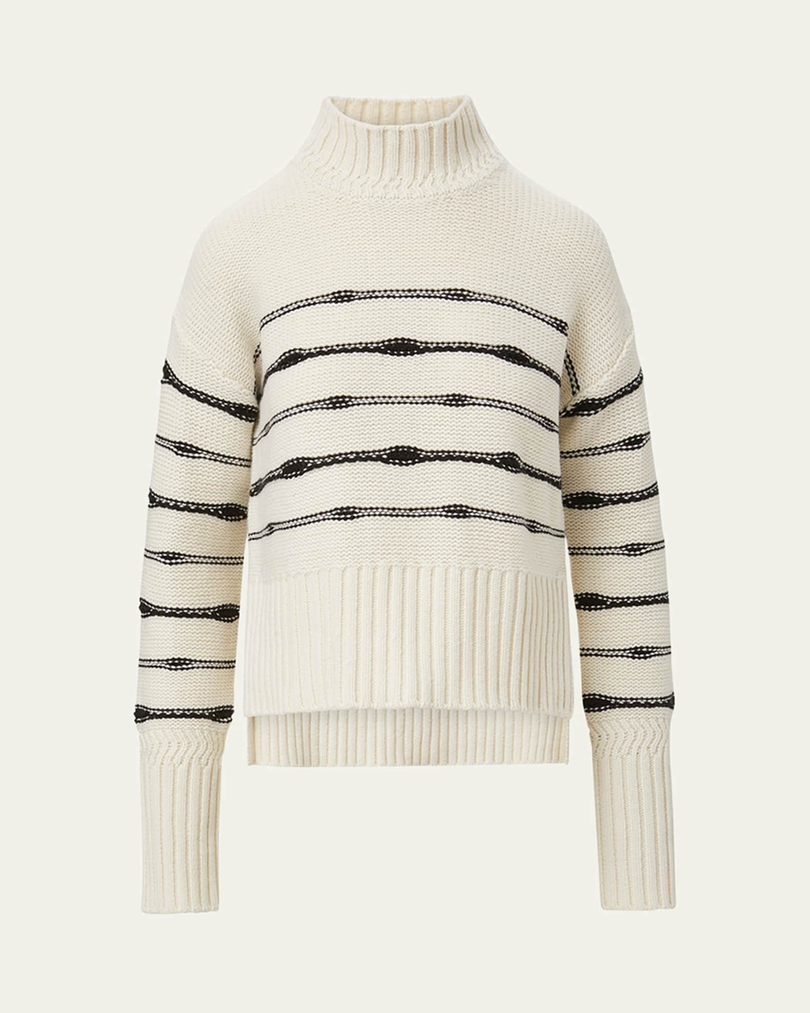 Veronica Beard Meredith Multicolor Striped Pullover Wool Cashmere