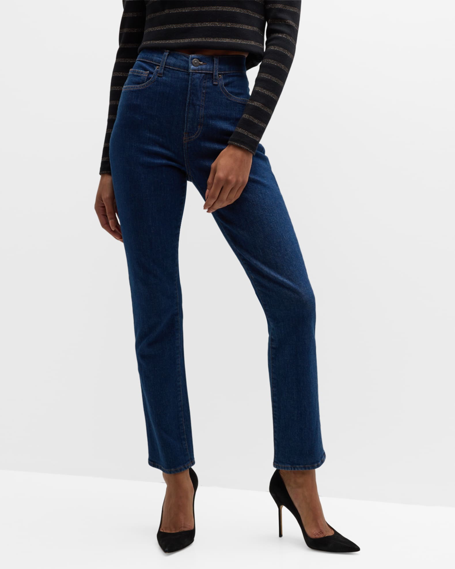 Veronica Beard Jeans Alenah Slim Straight Jeans | Neiman Marcus