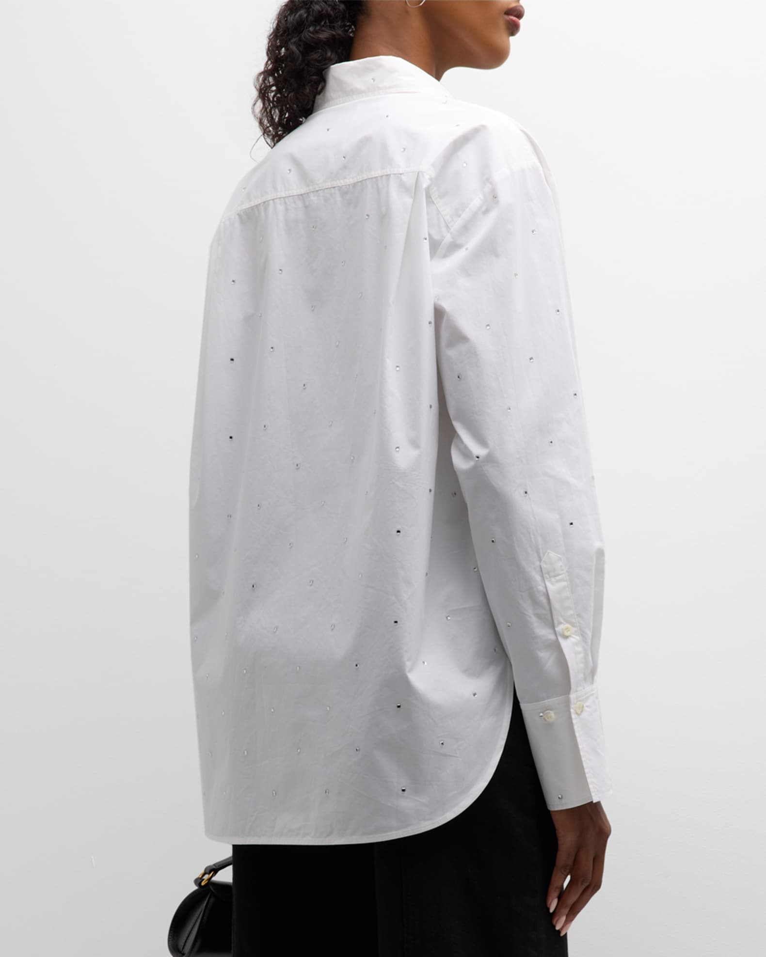 FRAME The Oversized Rhinestone-Embellished Shirt | Neiman Marcus